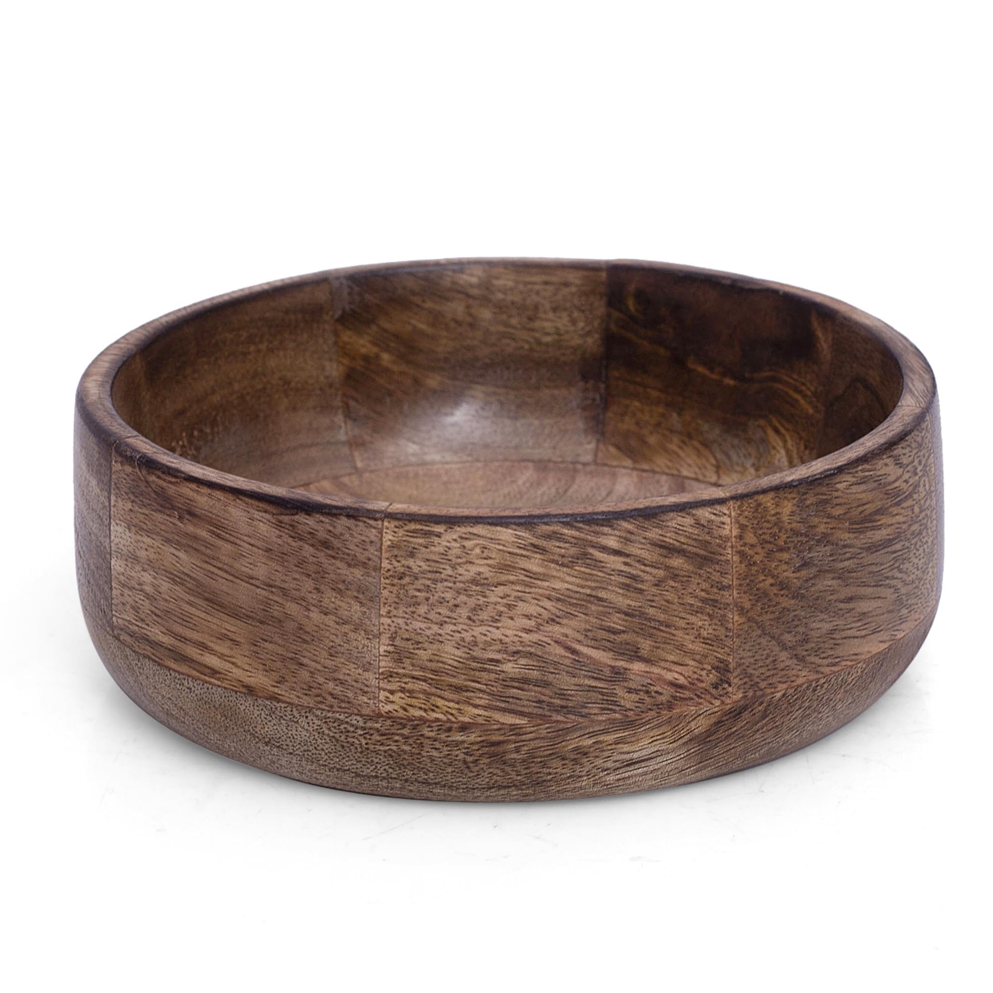 The Great Indian BazaarBeautiful Handmade 6 x 2 Decorative Mango Wood Snack Serving Bowl For Dry Fruits Chips Coffee Table Countertop Display Key Bowl Tableware Kitchen