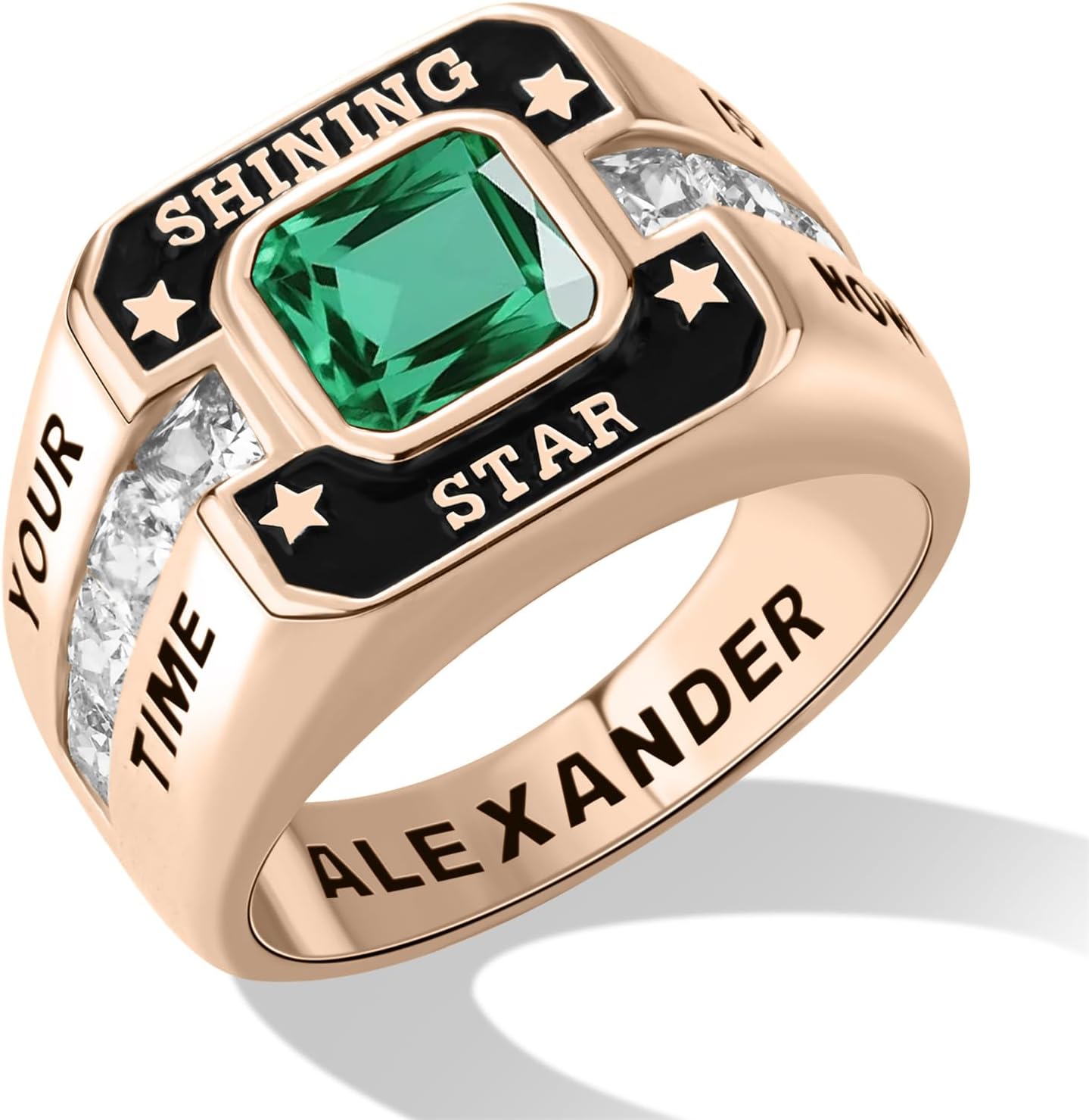 LucySky Class Rings for Men Custom Class Ring with Logo Symbol Personalized Men's Class Ring Graduation Rings for Men Women High School College University Graduation Gifts