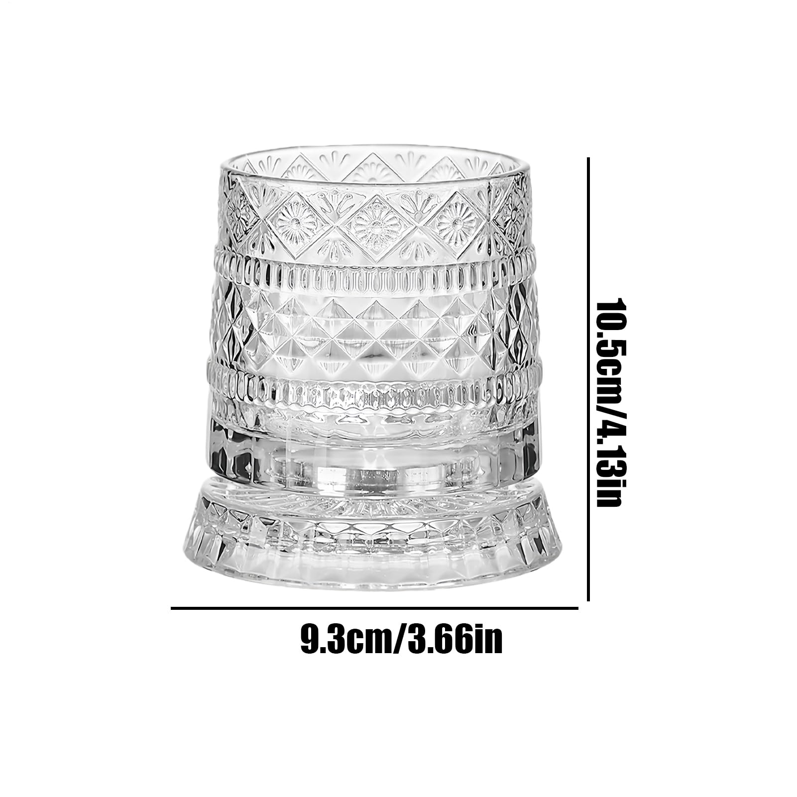 Rotating Whiskey Glass, Premium Bourbon Tasting Drinkware Set, Cocktail Glasses for Collectors Home Bar Entertainers, Elegant Design, Crystal Drink Presentation, Birthday Gift