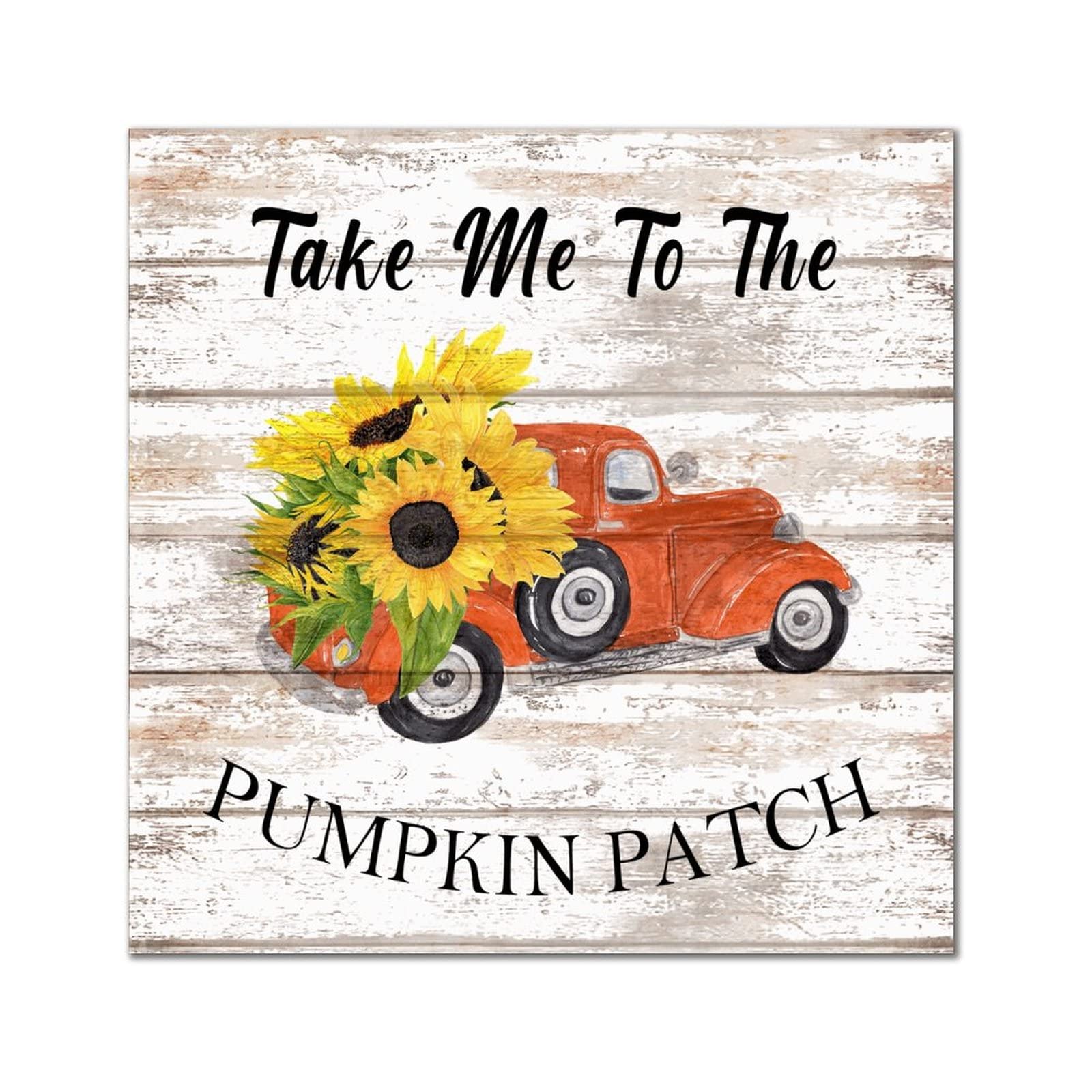 Panneau en bois Take Me to The Pumpkin avec plaque murale suspendre rétro