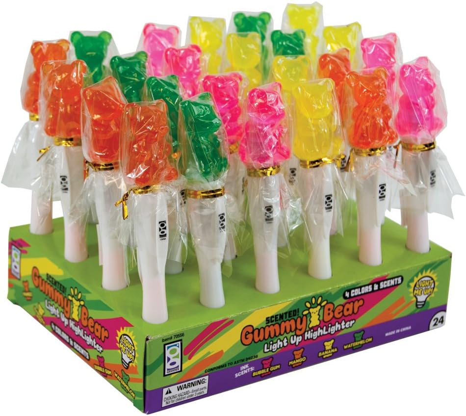 Raymond Geddes Scented Gummy Bear Light-Up Highlighters (Pack of 24)