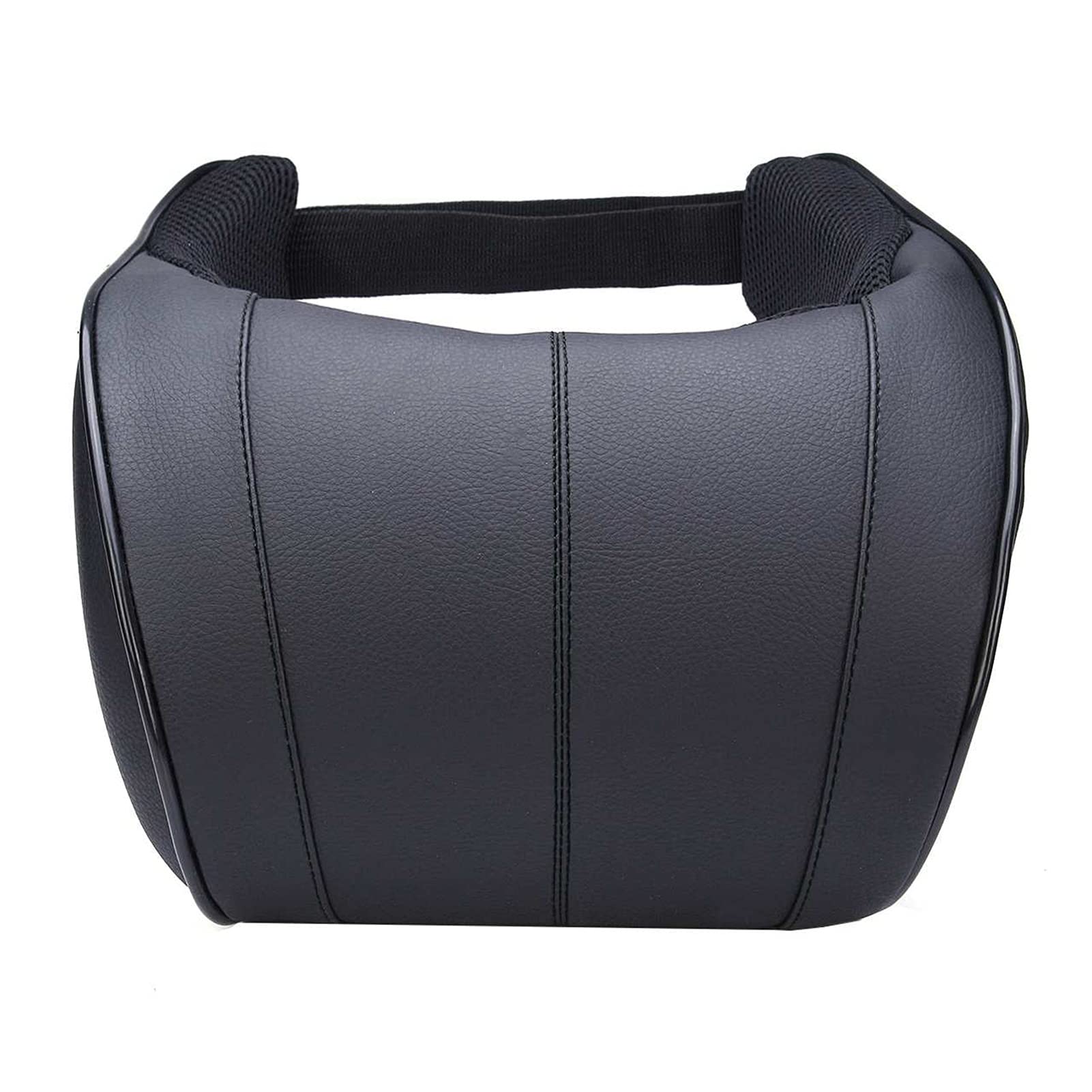 PU Cuero Auto Coche Cuello Almohada Espuma viscoelástica Relleno Asiento Reposacabezas Cojín Reposacabezas Protección para la Cabeza Soporte para el Cuello Almohada (Color : Black)