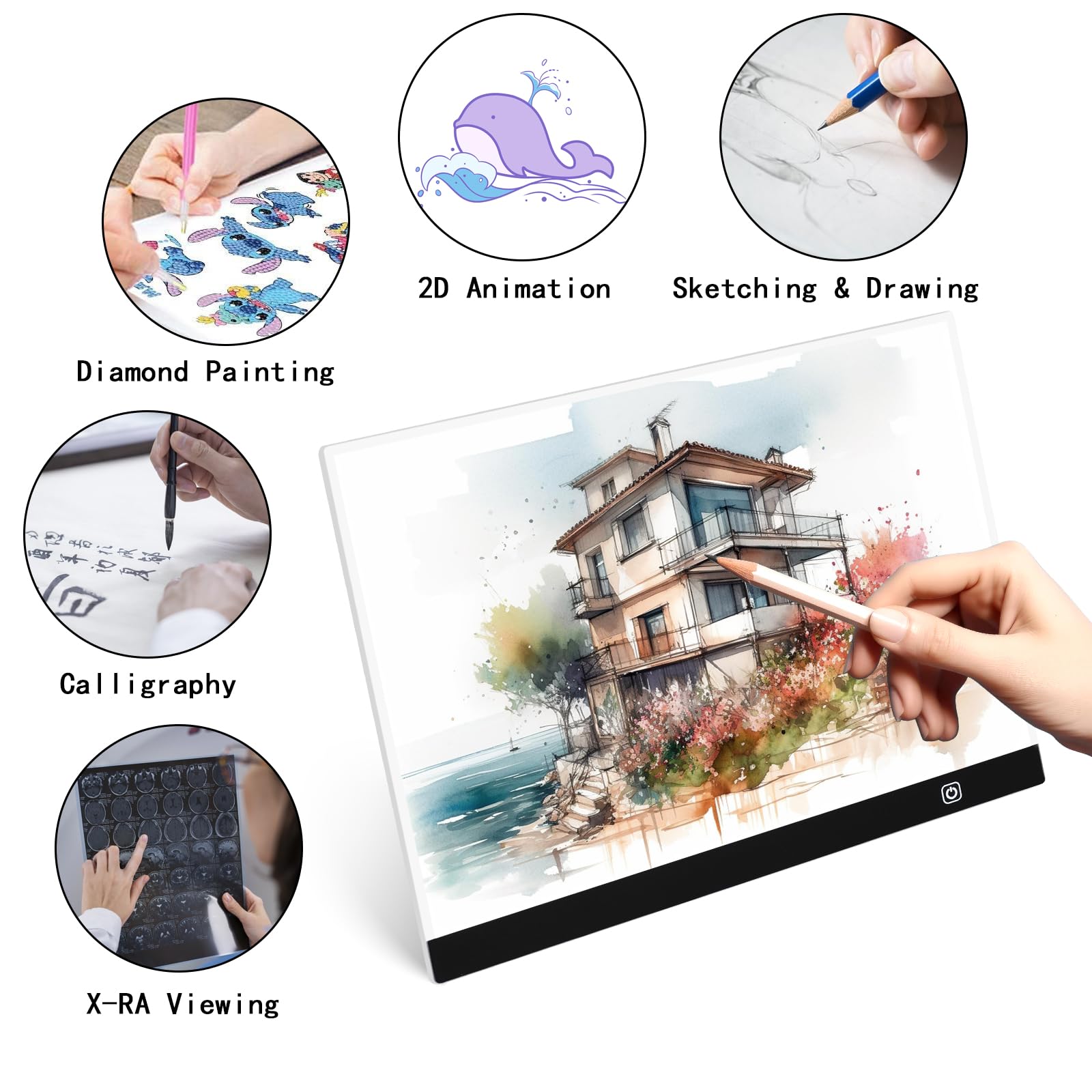 Sofore Tavoletta Luminosa A3, Light Box LED Con Cavo USB e Luminosità Regolabile, Lavagna Luminosa Ultra Sottile per Animazione, Artisti, Disegnare