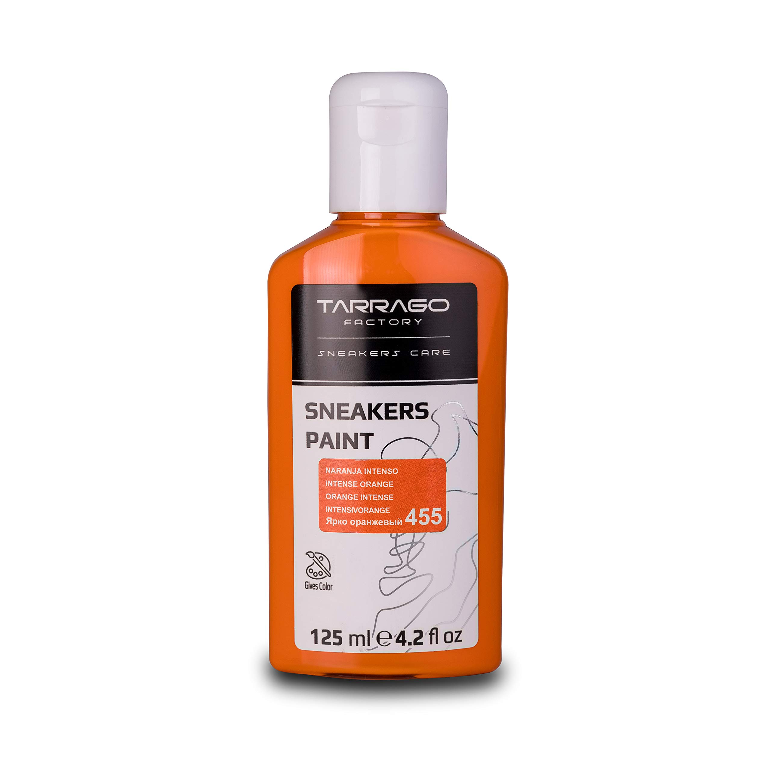 TarragoTarrago Sneaker Leather Paint–Acrylic Customize Shoe Paint–for Sneakers, Boots, Bags, Purses–Matte,Flexible, Perfect Coverage–Intense Orange Base #455 – 4.4 Fl.Oz.