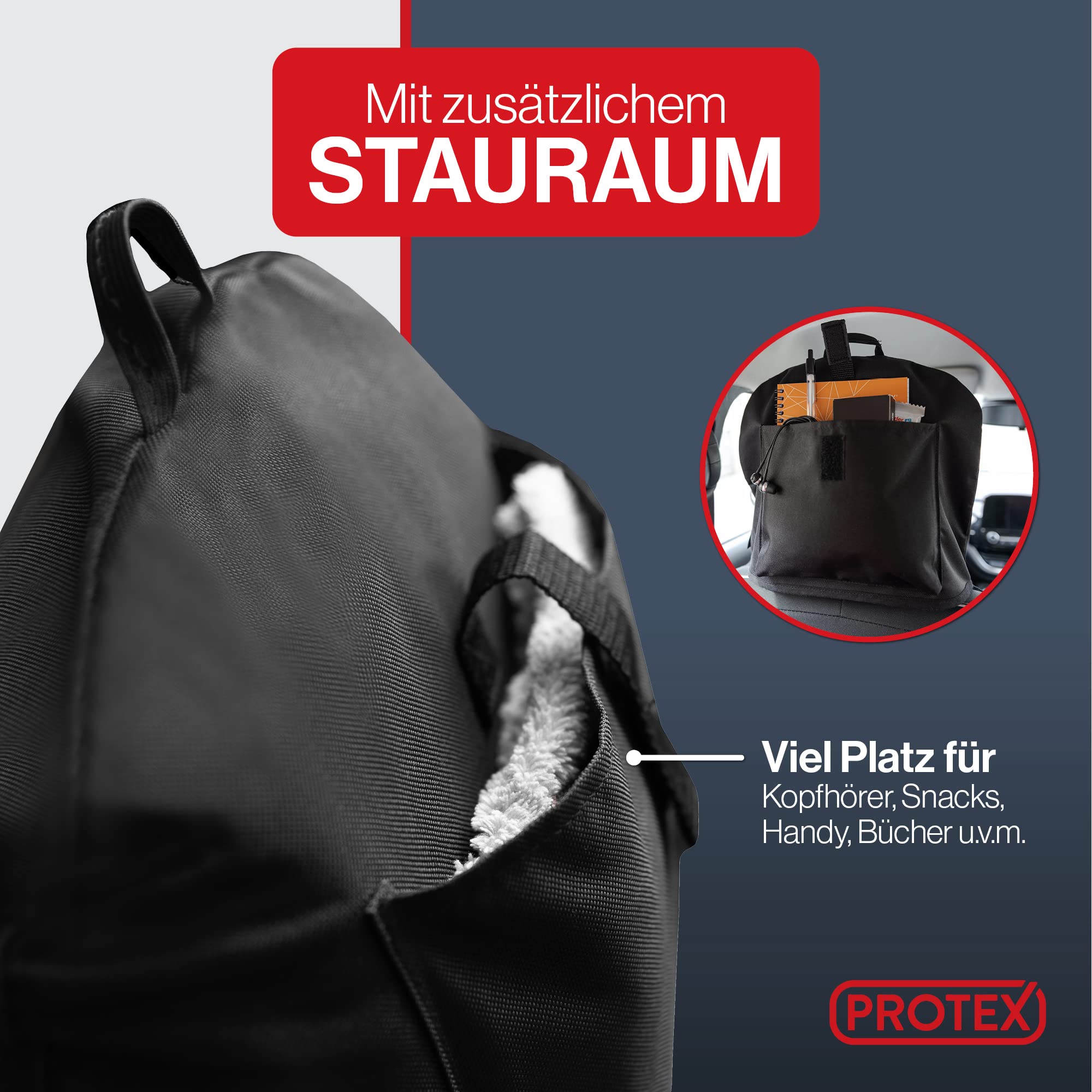 PROTEX® Autositzschoner [Testsieger 2025] Werkstattschoner - Rutsch- und wasserfestes, schmutzabweisendes Material - Ideale Passform - schwarz (2 Stück)