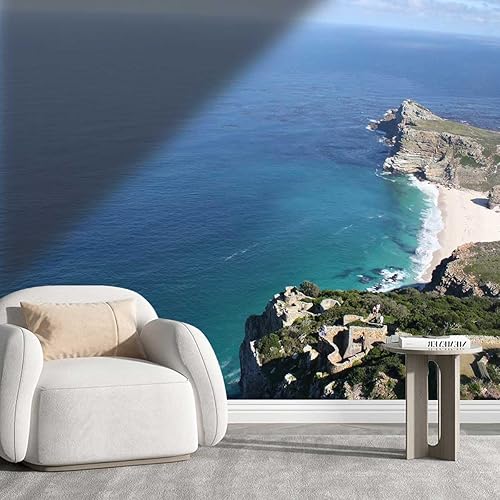 YANFENQI Papel Tapiz para Muebles De Madera Sea and Sky Bathroom Wallpaper Landscape Cabinet Paper No Extra Glue Needed (W) 48" X(H) 40"