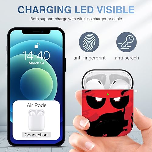 Miniatura 3 de Funda para Airpods, Don't Touch Me for Airpods Cover con llavero suave y linda funda a prueba de golpes para mujeres y hombres, compatible con funda