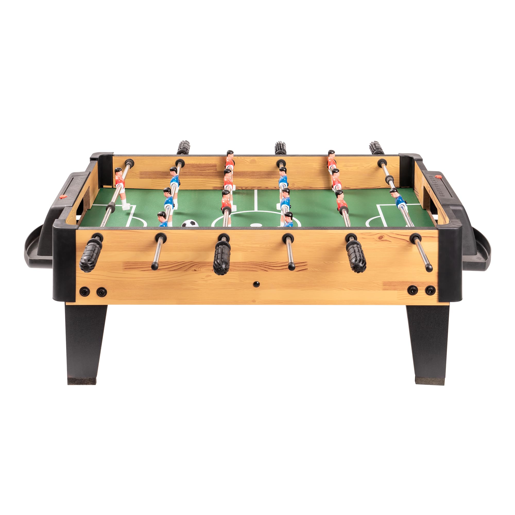 Mini Tischkicker (61x41x24.5 cm), Kompakter Tischfußball mit Ausbalancierten Figuren, Kickertisch in Holzoptik mit Rutschfesten Griffen, Fußballtisch für Kinder & Erwachsene, Büro & Zuhause