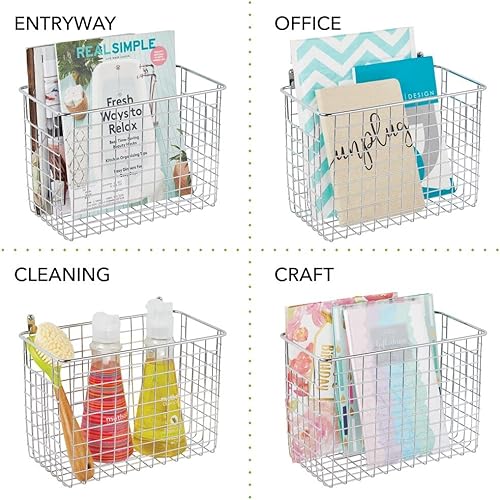 Miniatura 6 de mDesign - Canasta de metal para el hogar, para colgar en la pared, 2 unidades