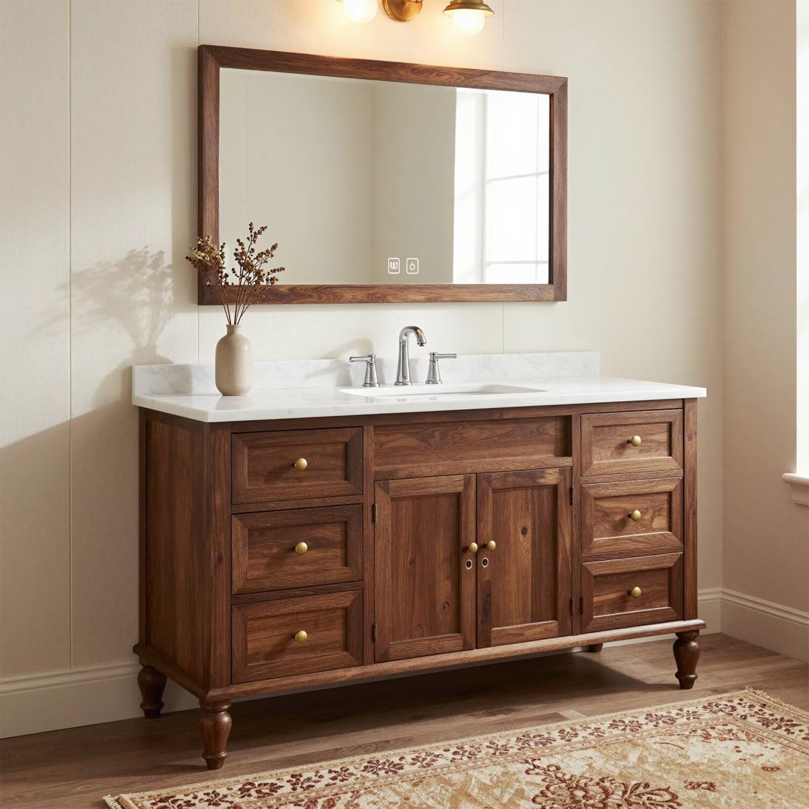 64 Double Vanity with Large Mirror