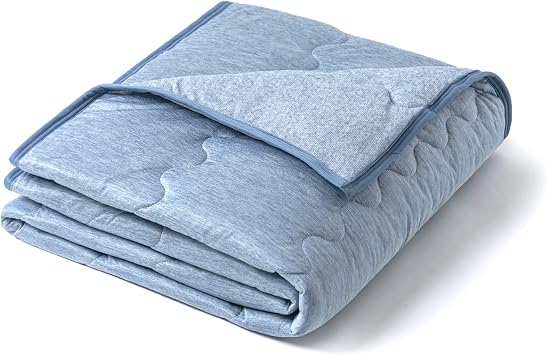 ExclusiveRECYCO Bedspread, Single, Cooling Touch, Q-MAX 0.45, Cool & Towel Fabric, Reversible, Summer Futon, Moisture Wicking, Antibacterial & Odor Resistant, Breathable, Washable, Dark