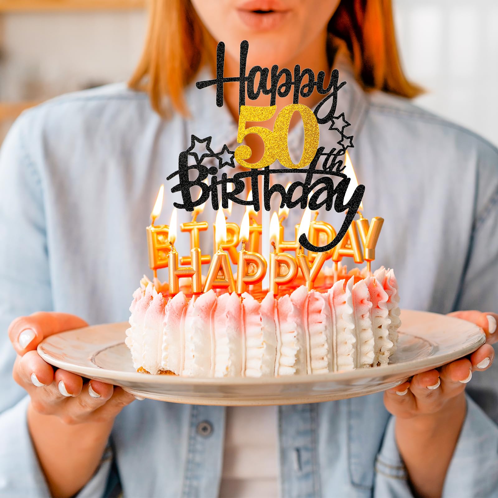 Tortendeko 50ste verjaardag man vrouw, 50 taart decoratie met