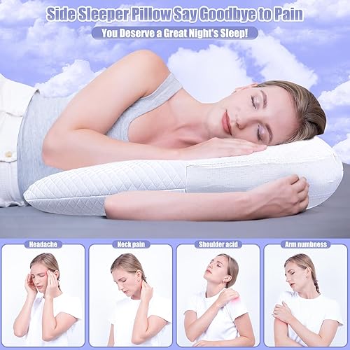 Miniatura 3 de SAHEYER Almohada de hombro para dormir de lado, almohada corporal mejorada en forma de U para adultos con funda de enfriamiento, almohada ergonómica
