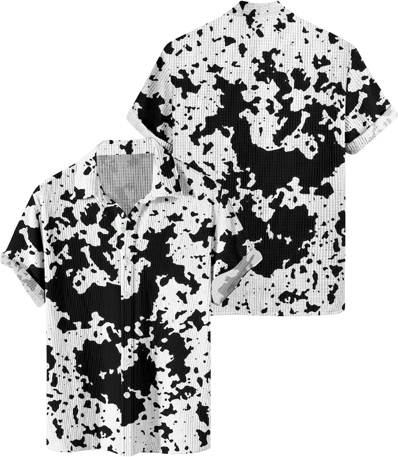 Business Casual Shirts for Men, Summer Button Down Short Sleeve Shirt Beach Vacation Shirts, M-8XL