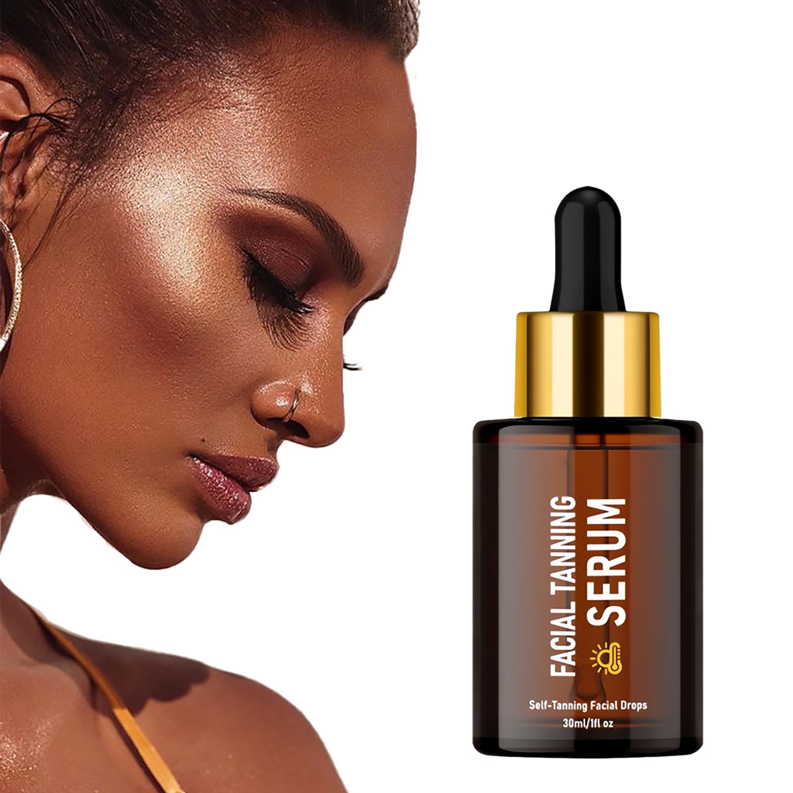 Samoopalające krople do twarz, samoopalający się płyn do kremu, akcelerator jasności i naturalnego koloru twarz, 30 ml