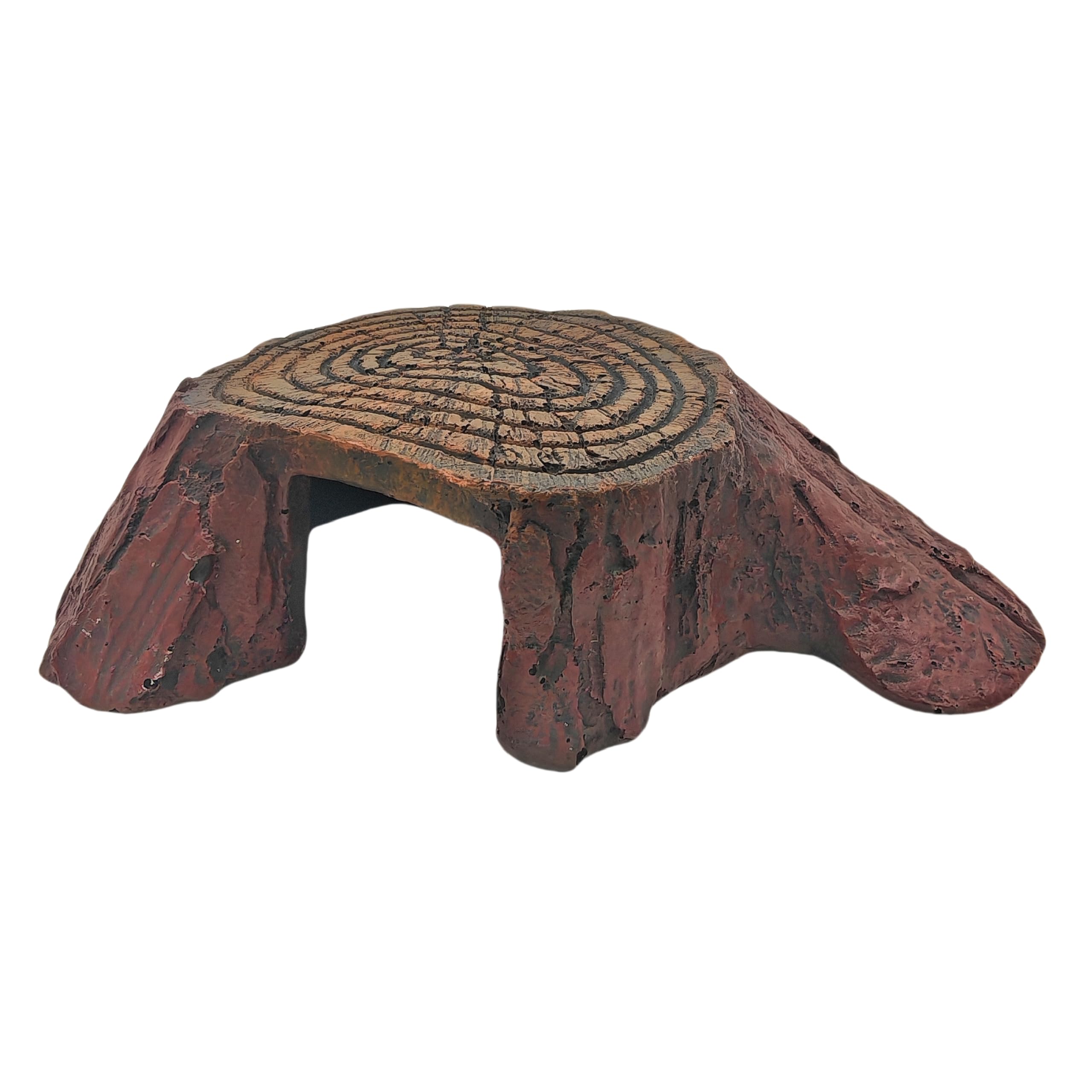 Reptile Hideouts,Aquarium Tank Accessories Decorations,Large Resin Reptile Simulation Rock Cave Hideouts for Lizards, Turtles, Snakes and Other Amphibian. (Tree stump platform, Large)