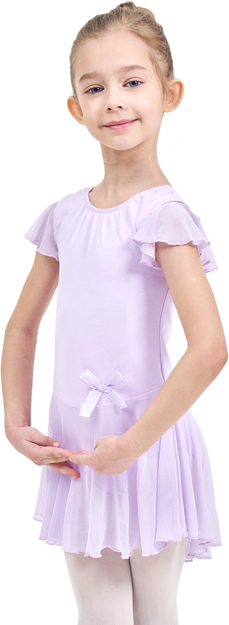 Ferlema Girls' Skirted Ballet Leotard with Snap Crotch│Gymnastics Dance Dress for Girls/Toddlers/Kids