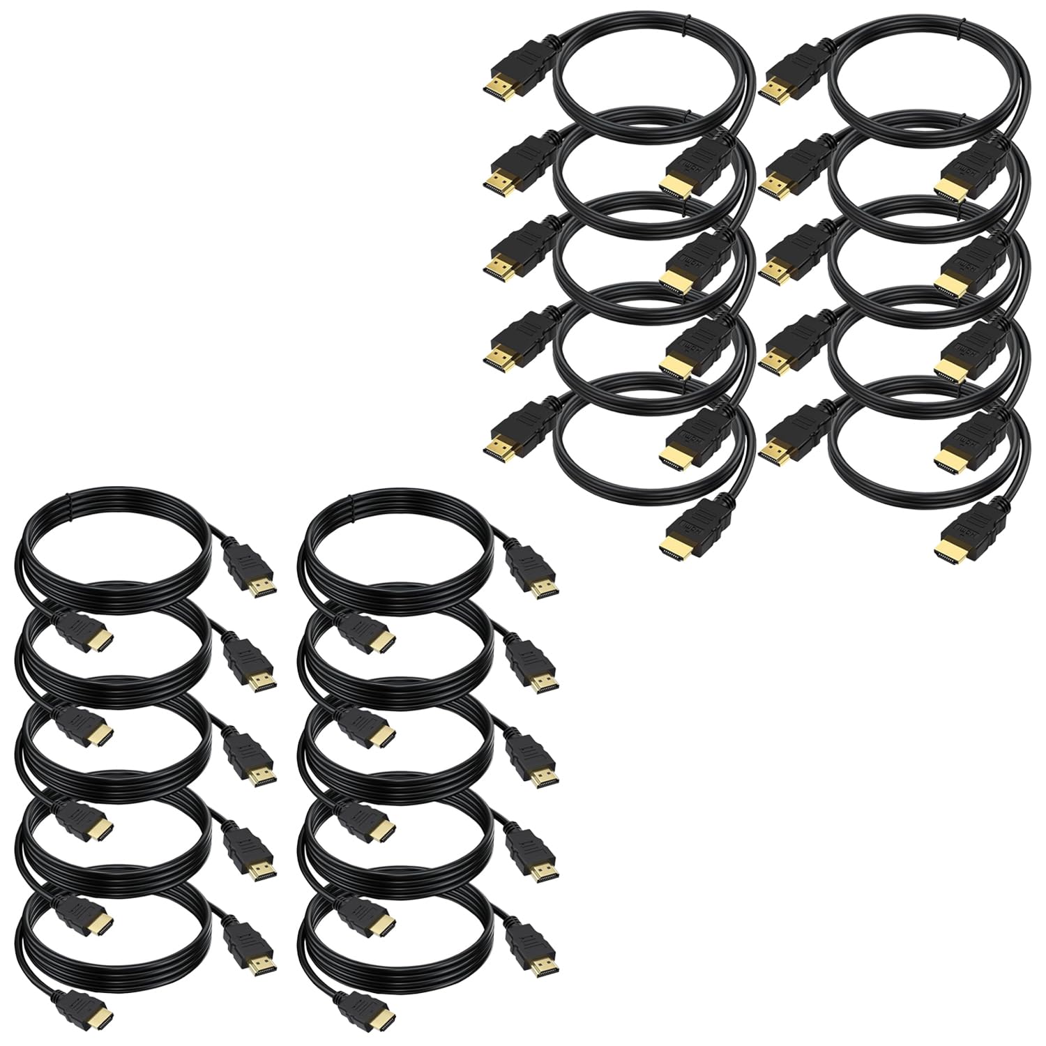 HDMI Cable 6 FT 20-Pack, 4K HDMI TV Cable Multipack, Shielded HDMI 2.0 CL3 Rated Cord for Smart Monitor with Streaming TV, 4K, 1080P@144Hz,ARC & CL3 Rated for Laptop, Monitor, PS5, PS4, Xbox, Soundbar