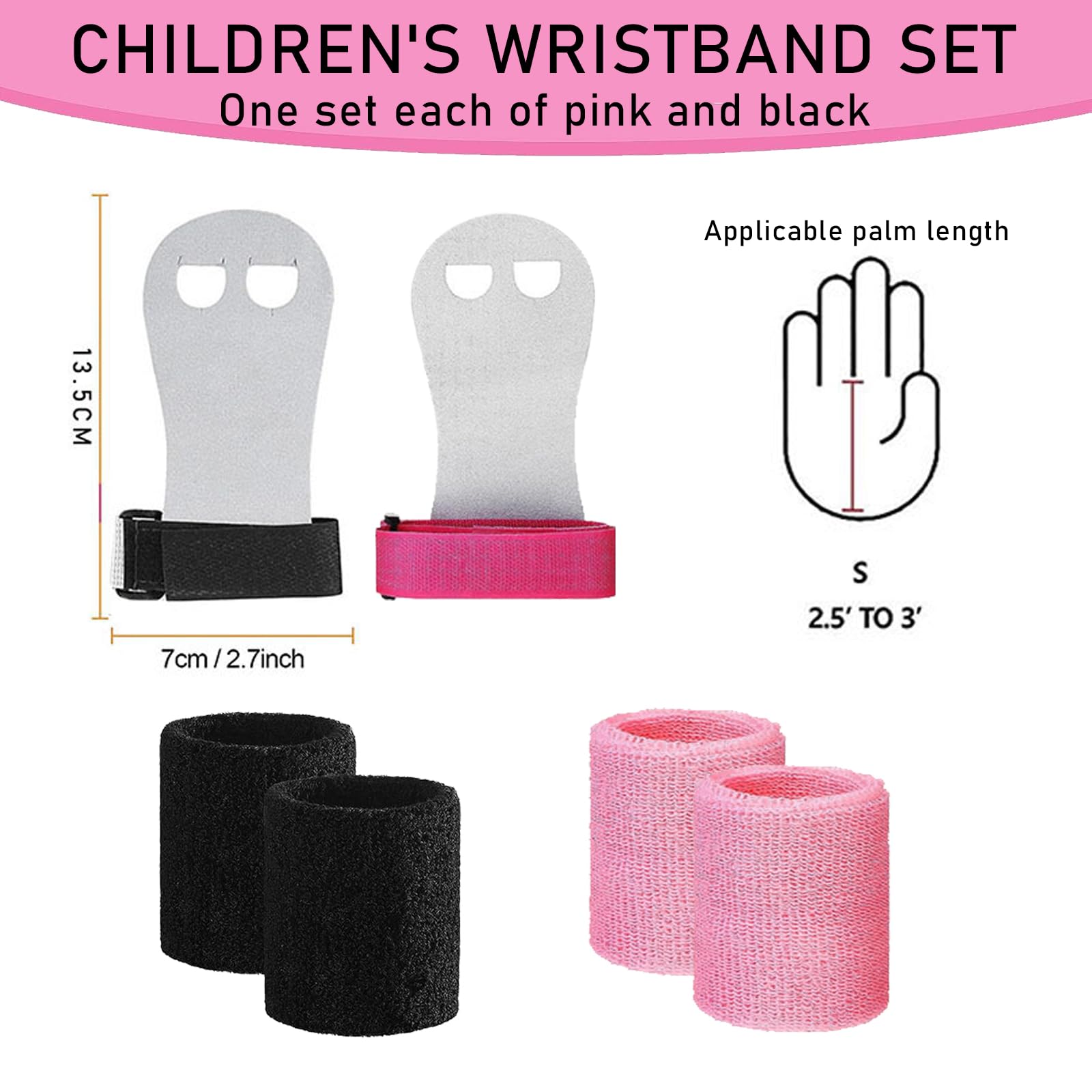 Manopole Paracalli Ginnastica Artistica Bambina con 4 Cinturini Protezione Polso Crossfit Palm Protector Grips