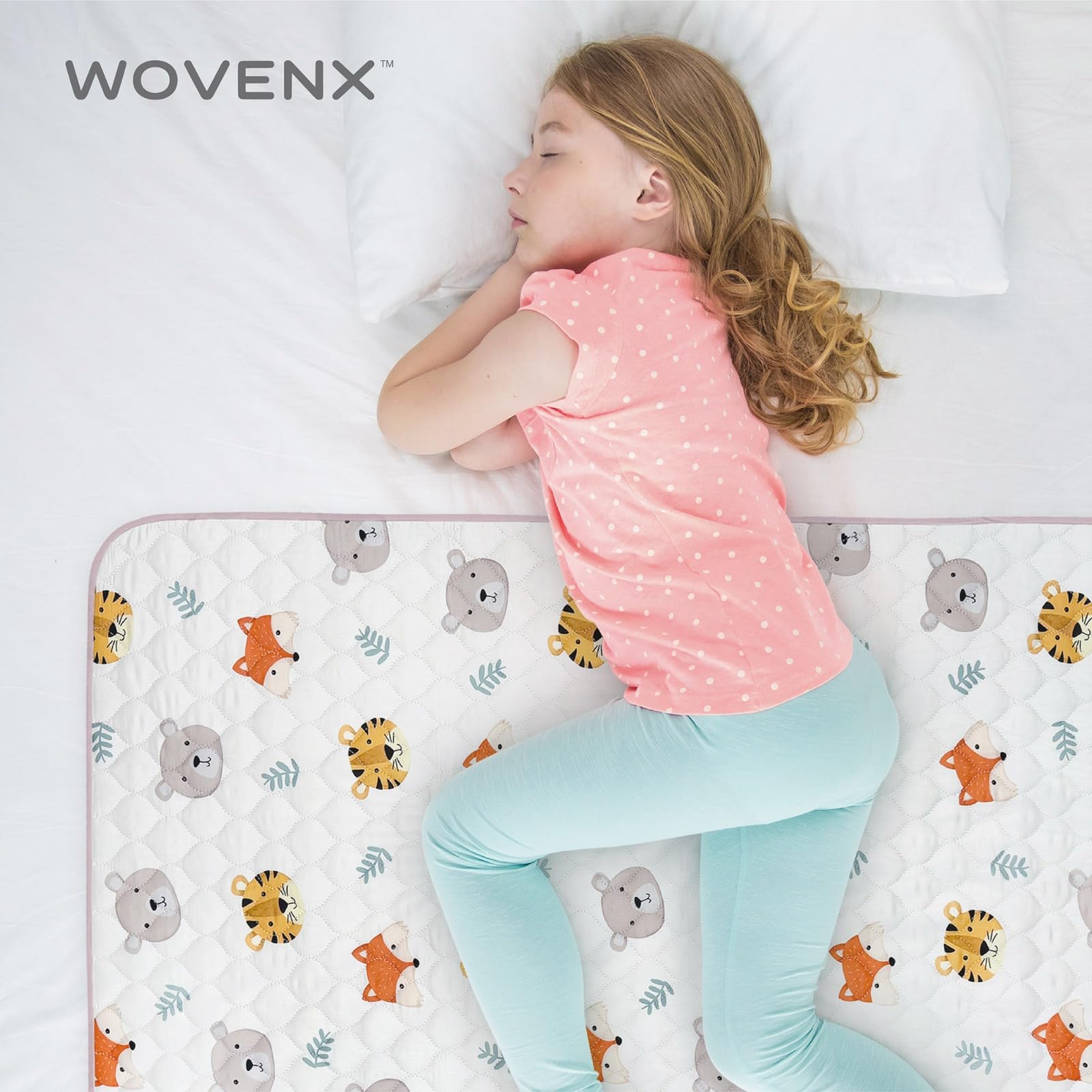 Almohadillas orgánicas para incontinencia para niños y niños pequeños, protectores impermeables de 5 capas para mojar la cama durante la noche, almohadillas reutilizables y lavables para orina,