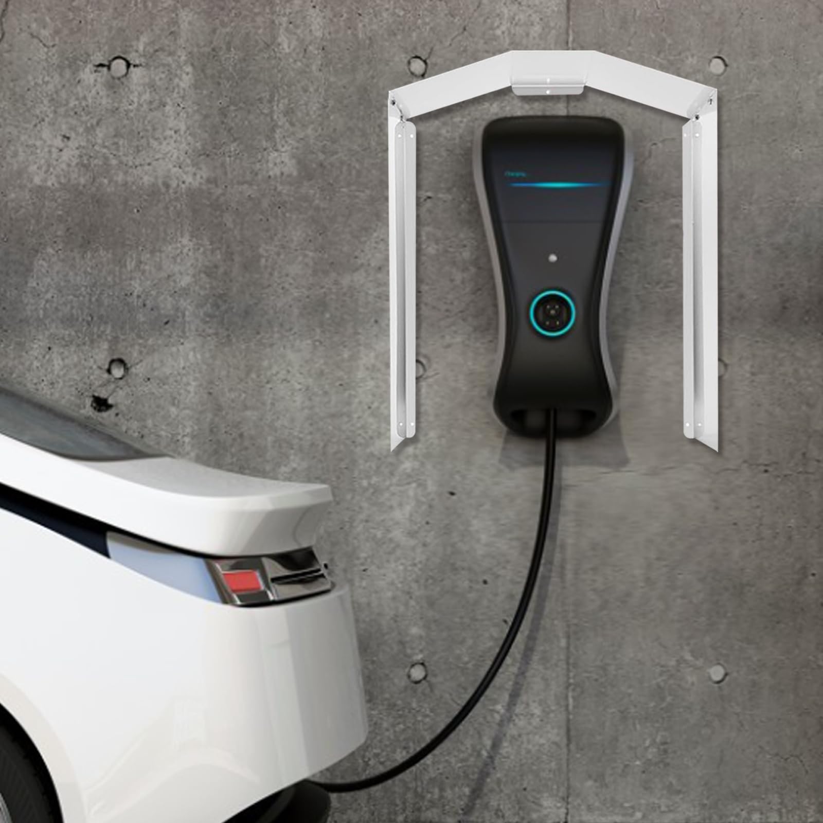 Aisny Wallbox Antipioggia, Tettoia per Auto Elettriche Stazione di Ricarica Tetto di Protezione dalle Intemperie Colonnina di Ricarica Protezione dalla Pioggia Protezione Solare
