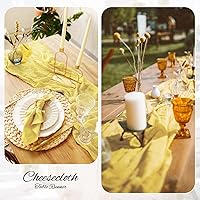 Vista 18 de Showgeous 10 Pack Baby Pink Cheesecloth Table Runner 10FT Long Semi-Sheer Gauze Table Runner Boho or Rustic Wedding Decor for Wedding Decor Arch