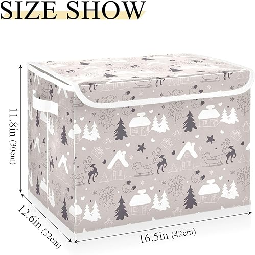 Miniatura 2 de Christmas Winter Storage Container With Lid Stackable Closet Organizer Bags For Clothes for Toy Storage Office Basket