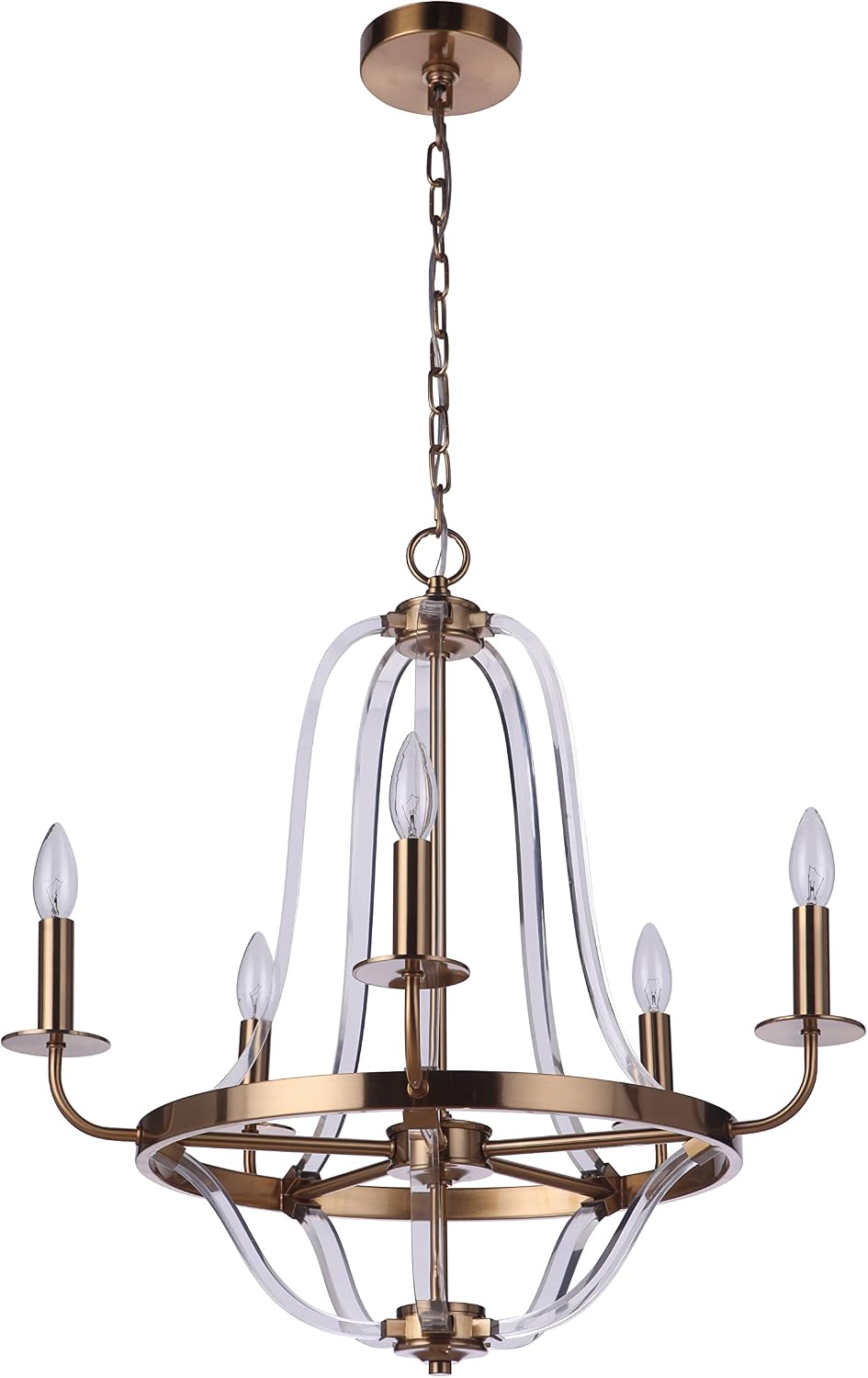 Craftmade Graclyn 5 Light Chandelier, Satin Brass, 57725-SB
