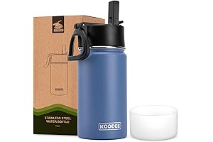 koodee 12 Ounce Insulated Water Bottle with Straw
