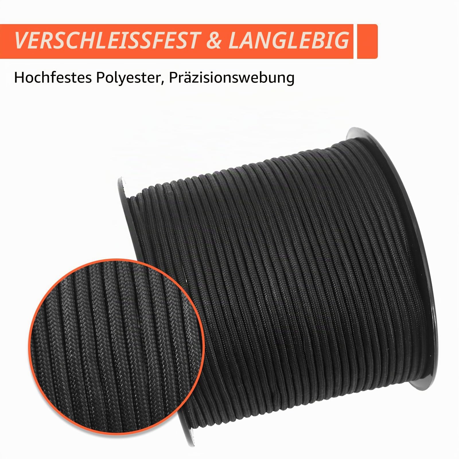 NewDoar Paracord 3mm Reepschnüre 30M/90M/150M Rolle Taktische Schnur Seil 250KG/550lbs Zugfestigkeit 7 Kerne Polyester Versorgungskabel für Outdoor Heimwerken Basteln Camping Gartenarbeit-90M/300FT