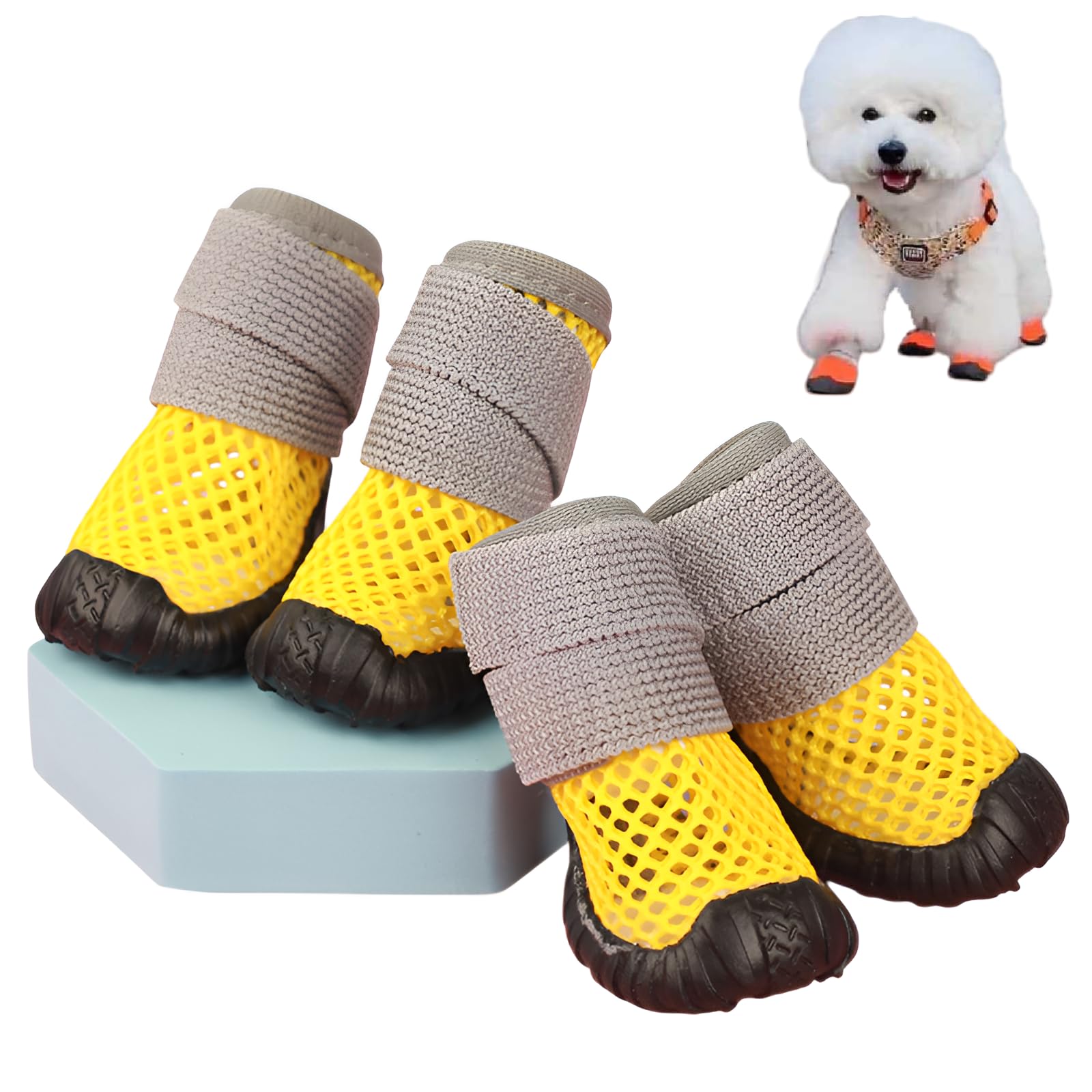 RIFRUF イエロー　メッシュドッグシューズ　靴　犬 Amazon.co.jp: [GIIPET]犬靴【帰宅後足拭き不要】犬用ブーツ ドッグ