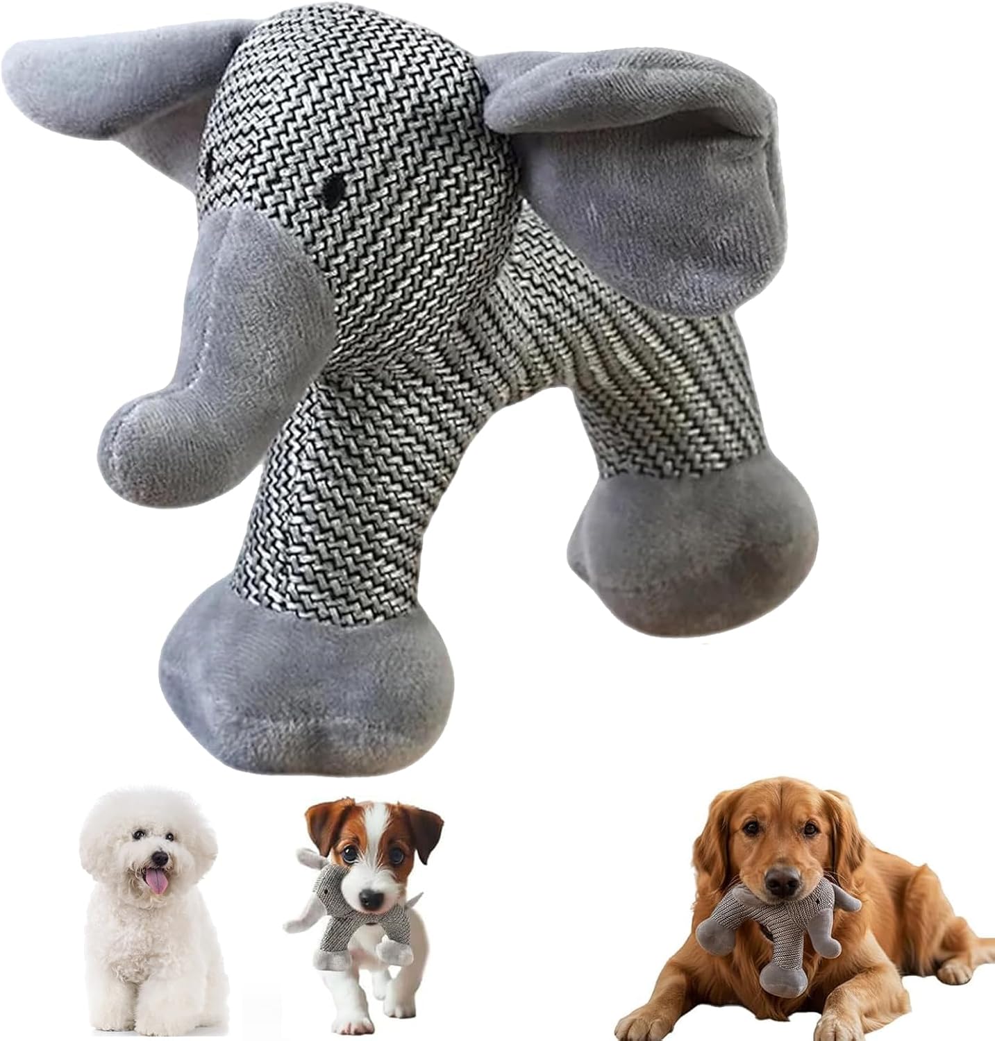 Juguete mordible de lino con sonido para perros pequeños y medianos