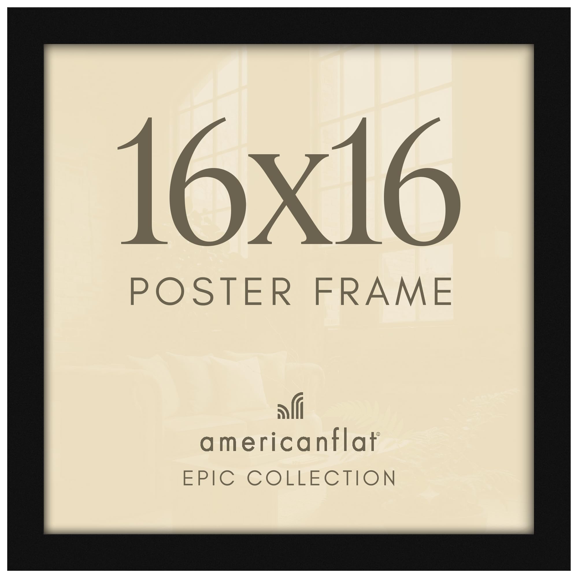 Americanflat 16x16 Picture Frame - Engineered Wood - Black