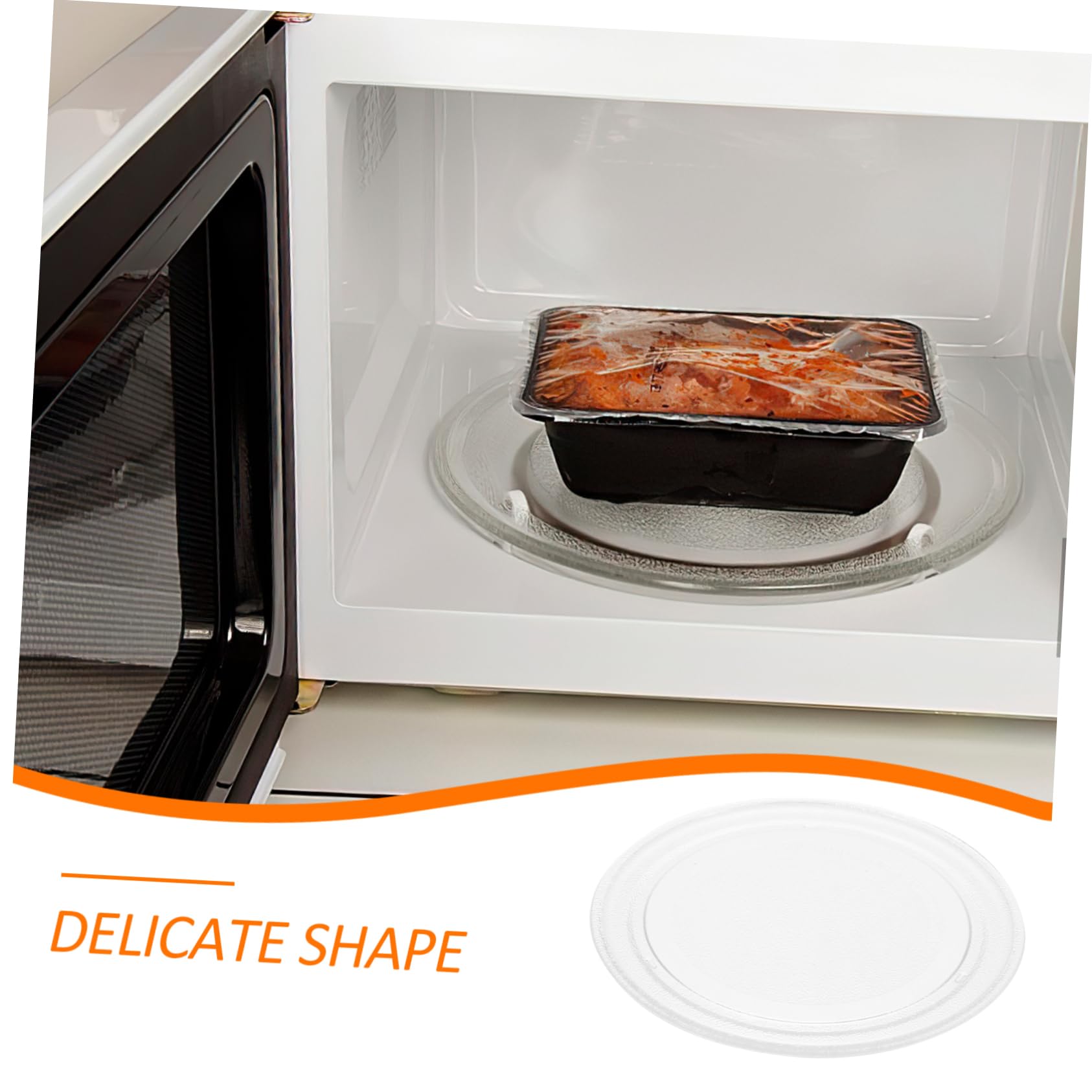 Plato Giratorio para Microondas de Vidrio Blanco, Resistente y Fácil de Limpiar, Diseño Delicado y Tamaño 25.5 Cm para Uso en Horno Microondas