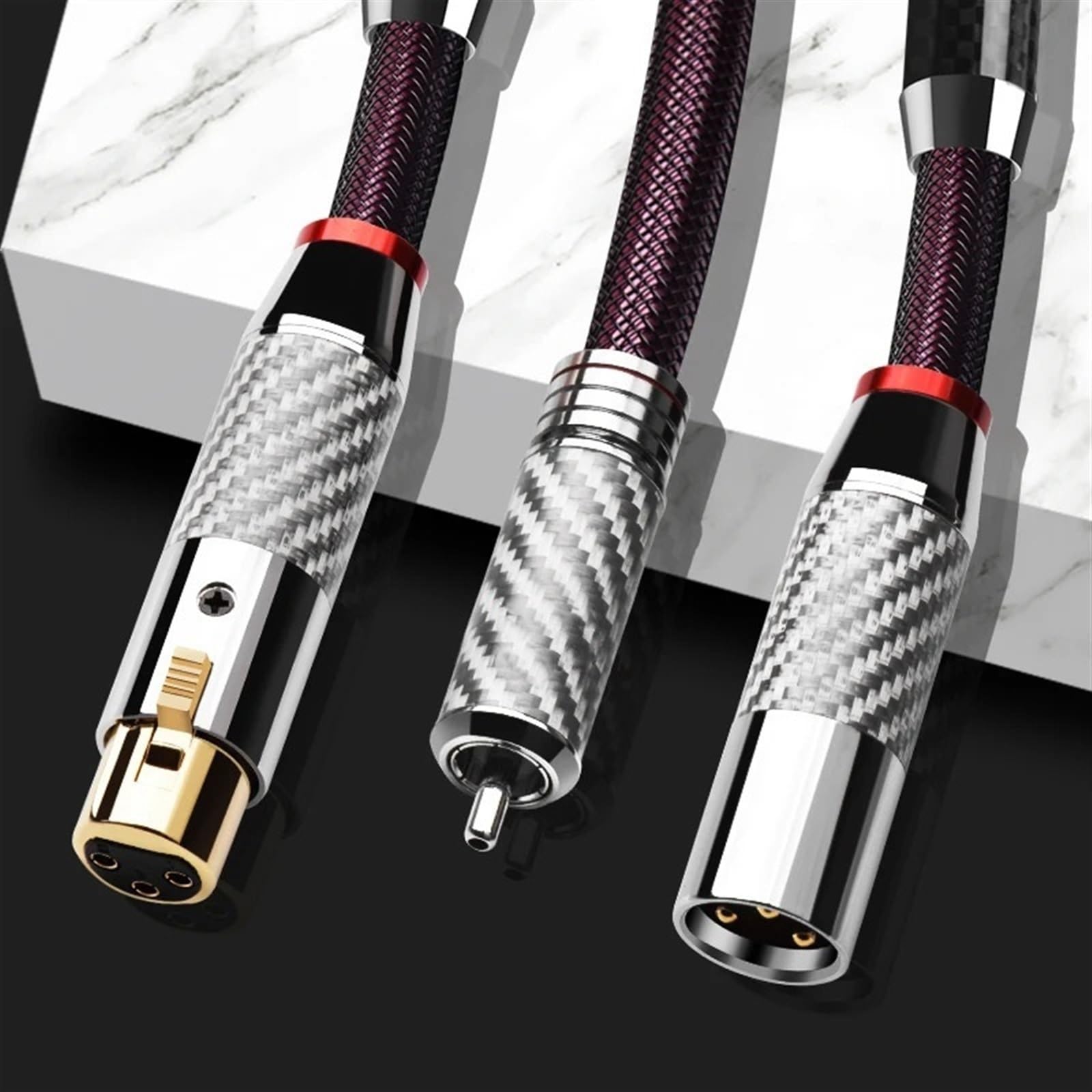 HiFi Audio Cable High Performance Pure Silver Wir Jack Balance Cable For Amplifier Mixer Microphone(2 Meters)