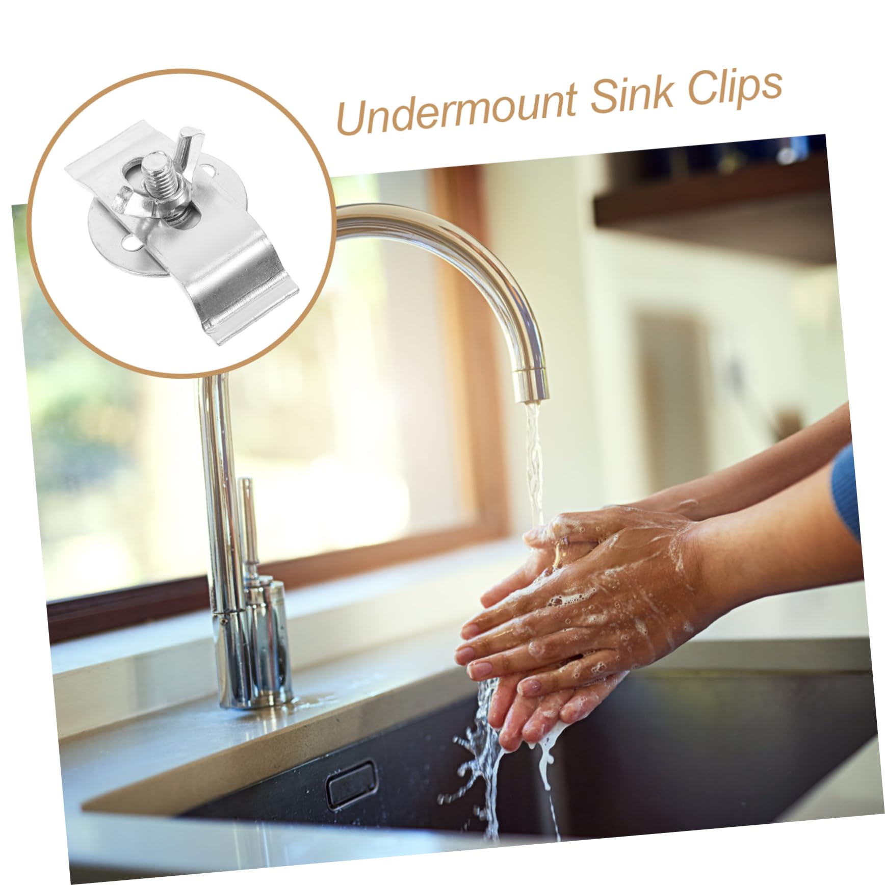 Gadpiparty 60juegos Clips De Fregadero De Inoxidable Kit Para Instalación De Fregaderos Bajo Encimera Soporte Resistente y Para Cocina y Baño De Usar y Fugas