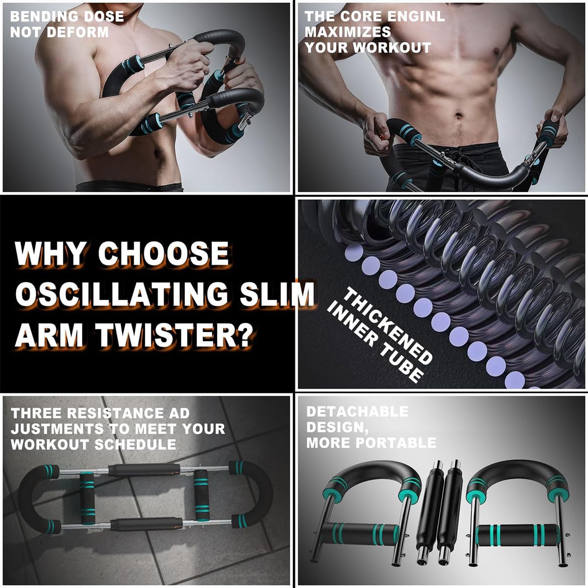Ultimate Twister Arm Exerciser,Espansore Toracico Regolabile, Tricipiti,Spalle,Schiena,Rafforzamento Degli Avambracci,Macchina per L'allenamento Della Forza Della Parte Superiore Del Corpo per La Casa