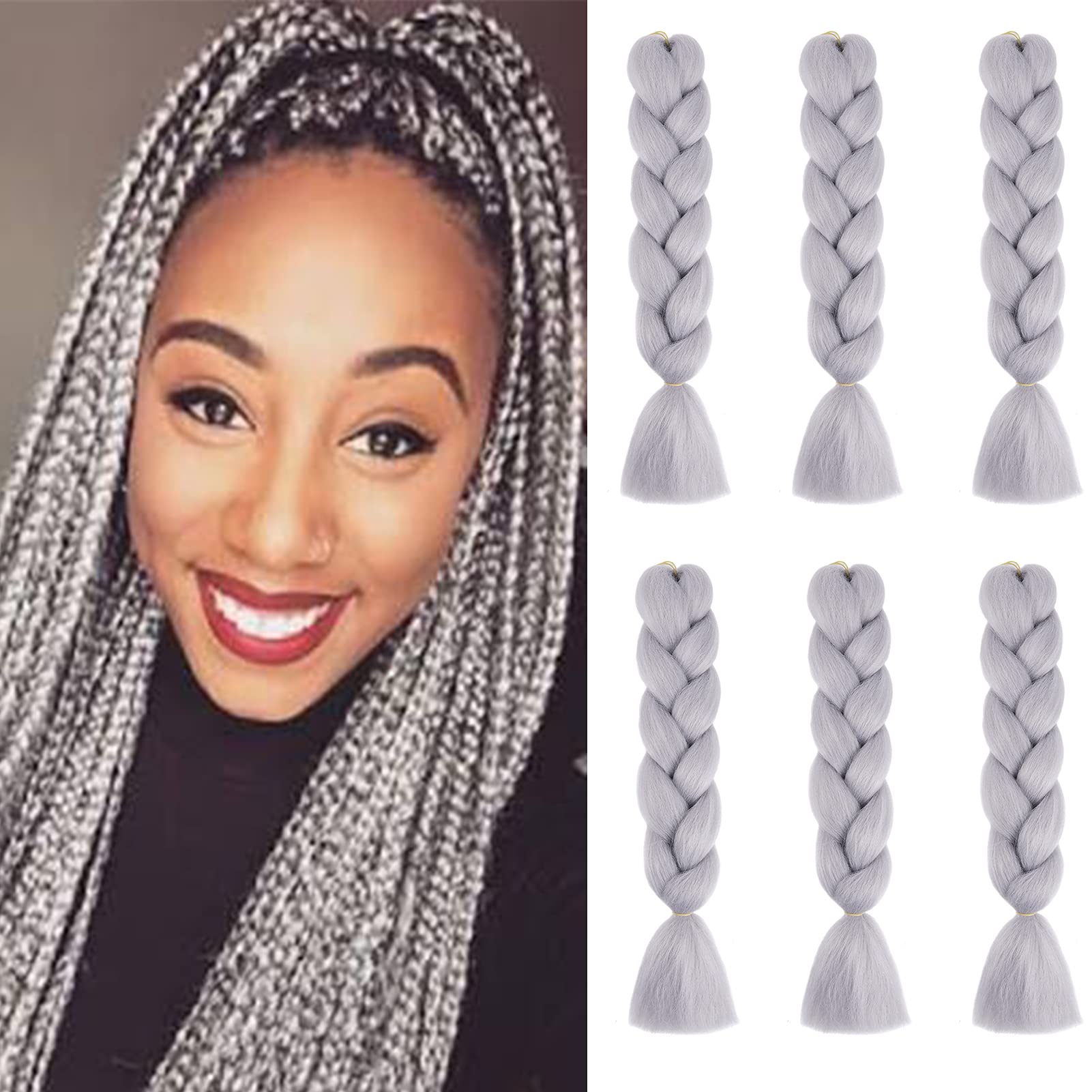 24inch Jumbo Braids Hair Extensions Ombre Braiding Hair Synthetic 3Pieces/lot Crochet Twist High Temperature African Box Braids, Sapphire Blue — view 115