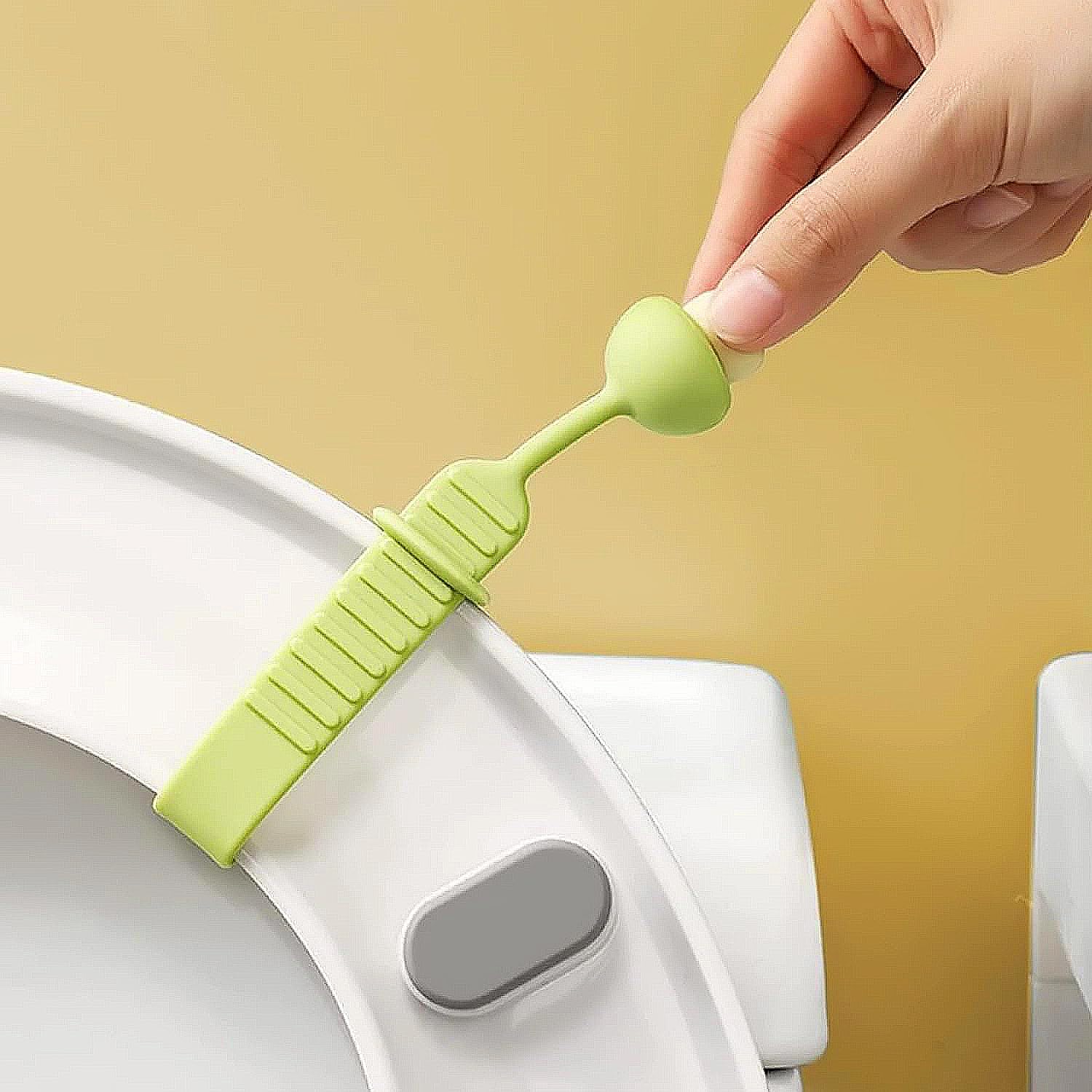 2Pcs Toilet Seat Lifter For Bathroom Accessories | Silicone Toilet Seat Cover Lifter | Reusable and Washable Toilet Seat Lifter Avoid Direct Contact with Cover & Seat (Multicolor) 2