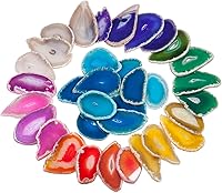 Vista 6 de rockcloud Cristales curativos 7 piedras de chakra, árbol de la vida, colgador de pared, piedras preciosas caídas, adorno colgante y 10 piezas