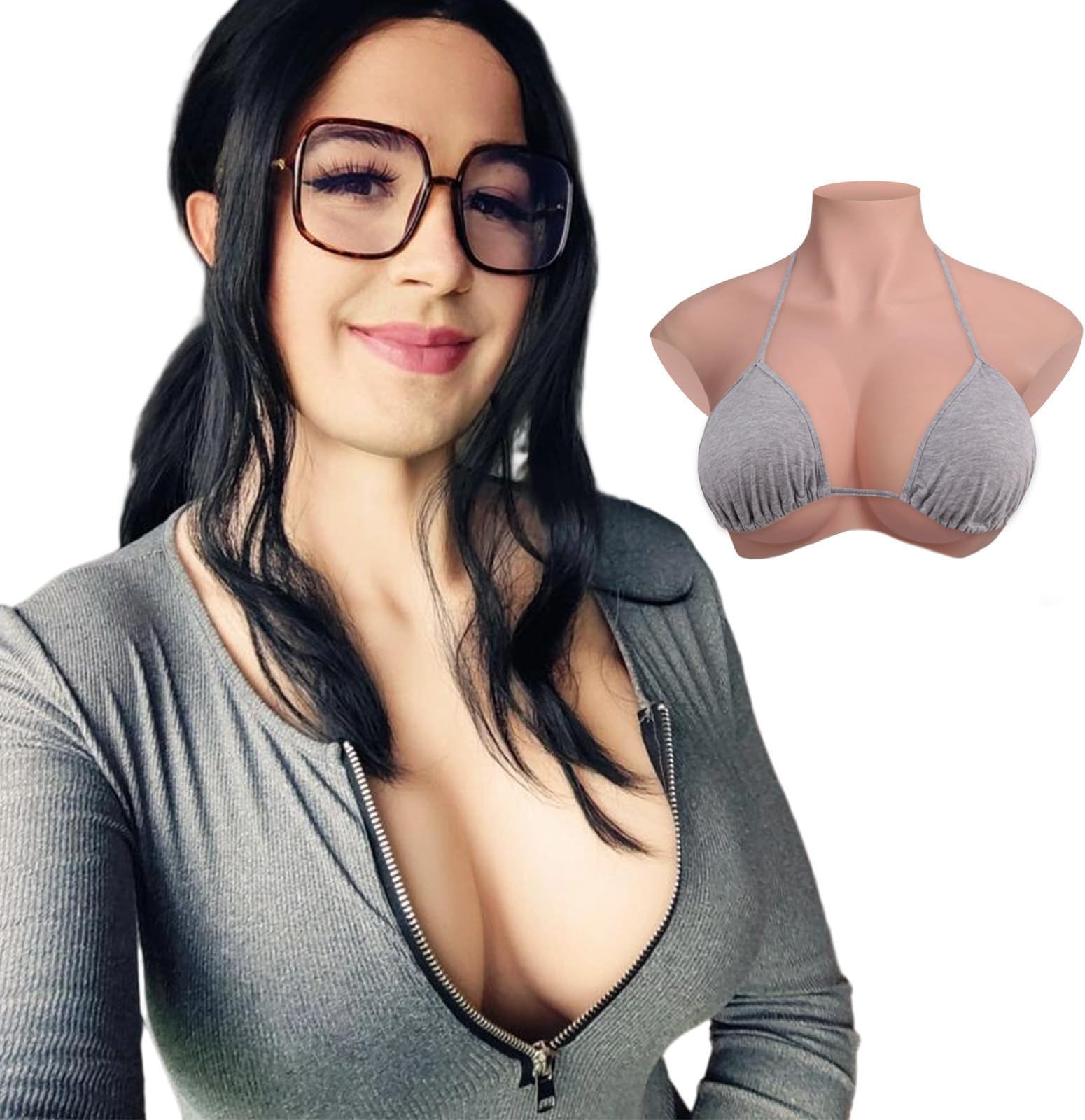 Realistic Breast Forms with Skin Texture & Veins | Silicone Prosthesis for Mastectomy, MTF & Crossdressing |Natural Look&Feel