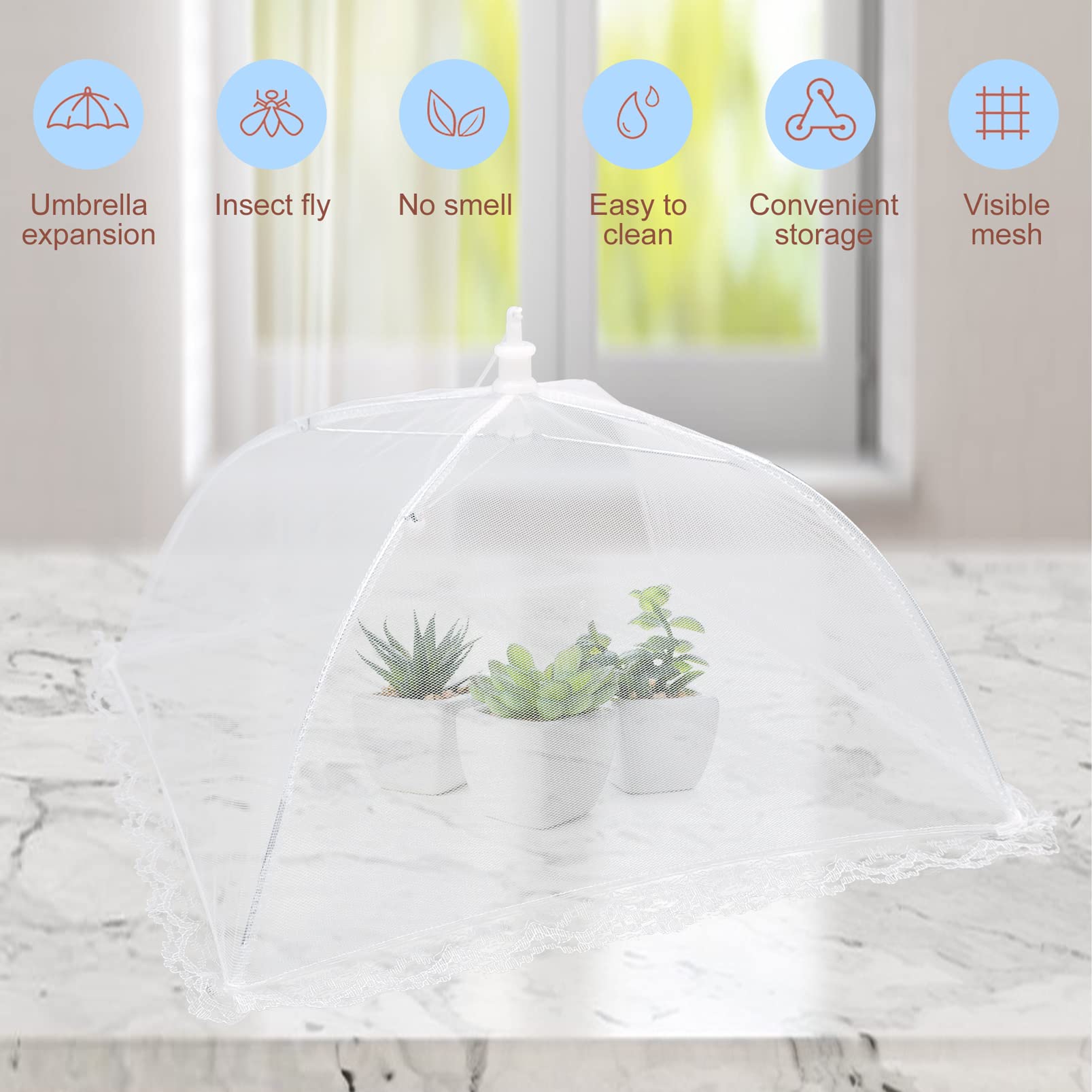 Cloche Fruit Anti Moucheron CONNECTION 3 Pièces Cloche Alimentaire Pliable Anti-Mouche 32 × 32 Bombe Anti Mouche