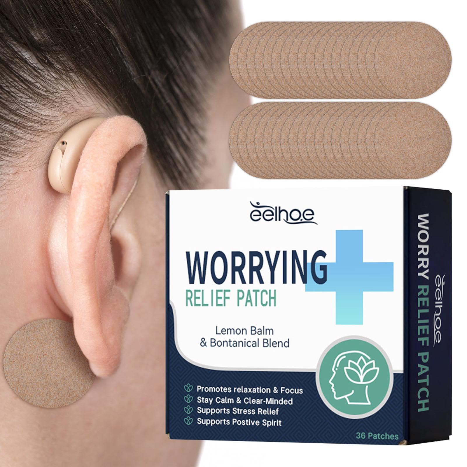 Piomoner Calm Down Patches - Calming Bio-Frequency Patches/box | Safe and Natural Plant-Based Mood Support Patches for Women and Men