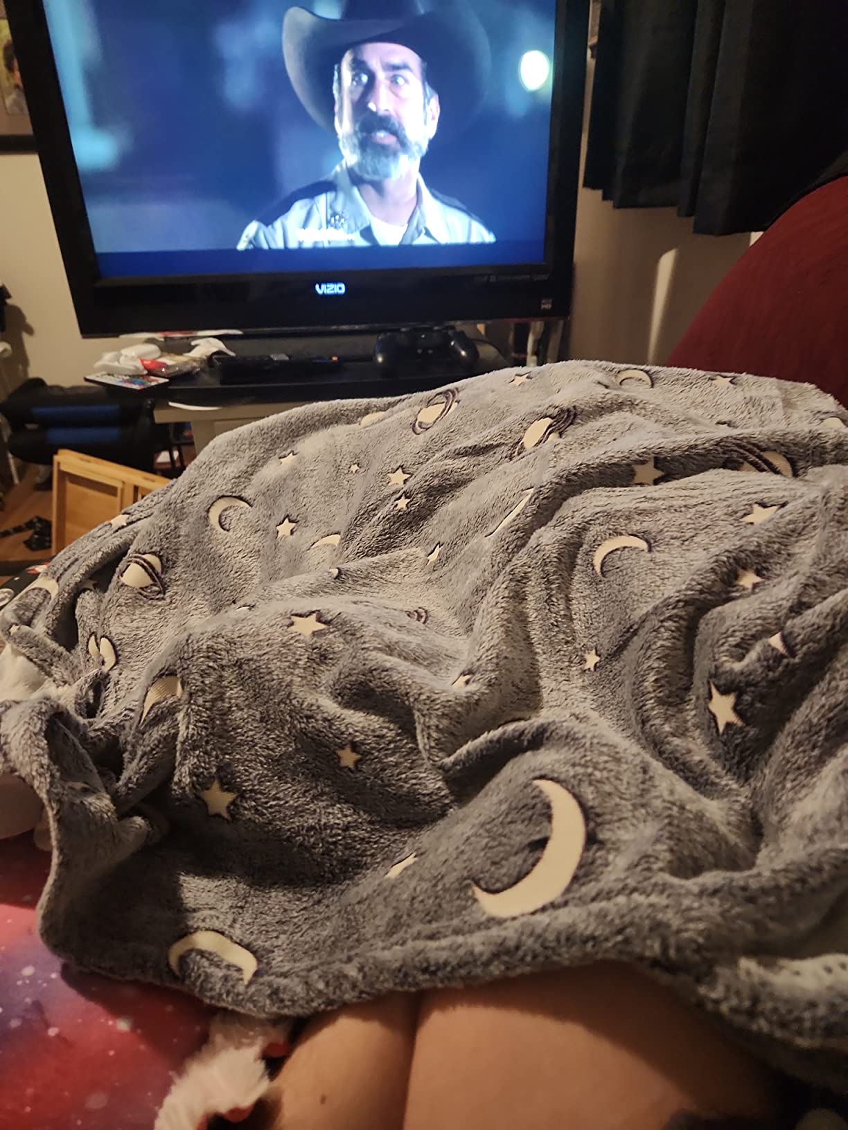 Glows enough to not keep you awake.