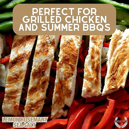 Miniatura 5 de Gustus Vitae - Sal marina de limón y romero - Verificado sin OMG - Lata magnética - Auténtico condimento gourmet - Fabricado en pequeños lotes