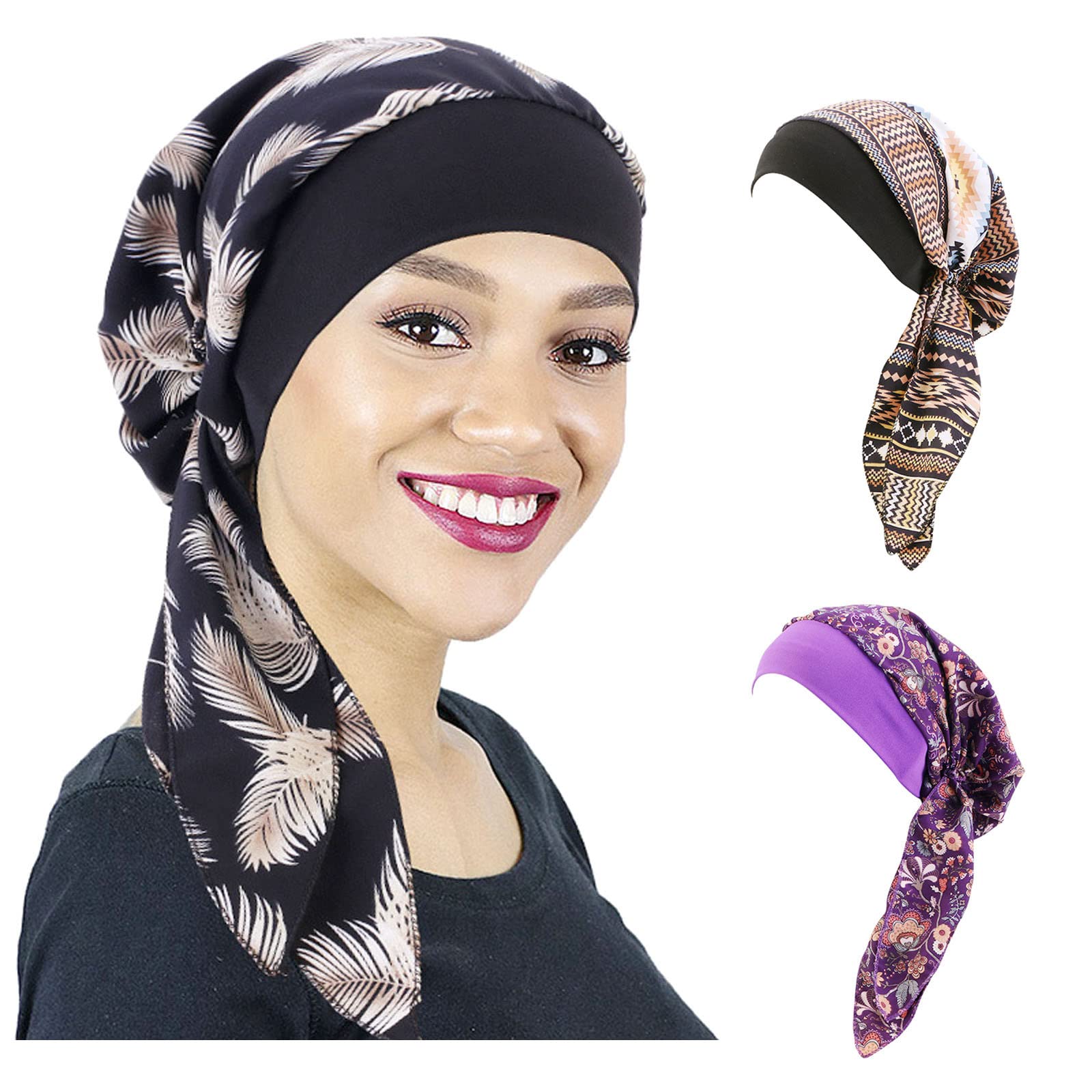 Generic Long Tail Doo Rag Sweatband America Cap for Men Women Hip Hop Hat Biker Cap for Running