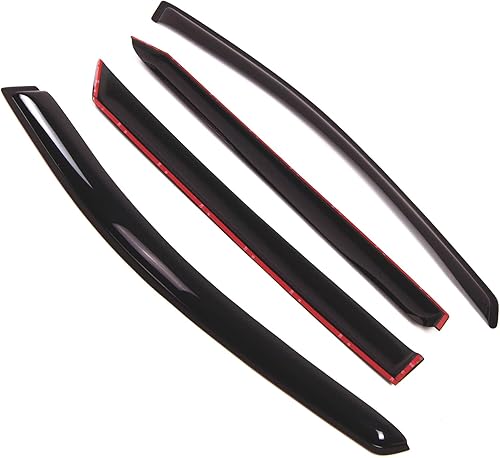 Miniatura 2 de Tuningpros WD2-282 Deflector de visera de ventana de montaje exterior, protector de lluvia, color humo oscuro, juego de 4 piezas compatible con Kia