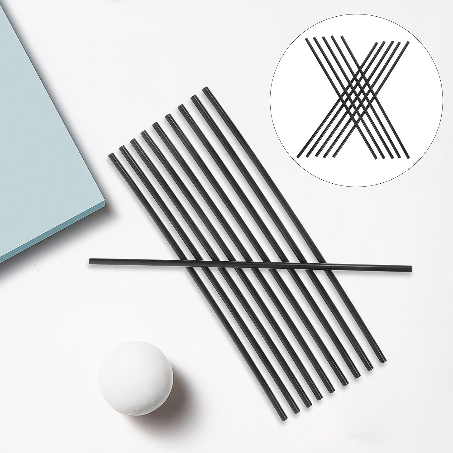 10PCS High Hardness Black Pom Plastic Rods Polyoxymethylene Dowels for Crafts DIY Engineering Model Making and Sawing Projects