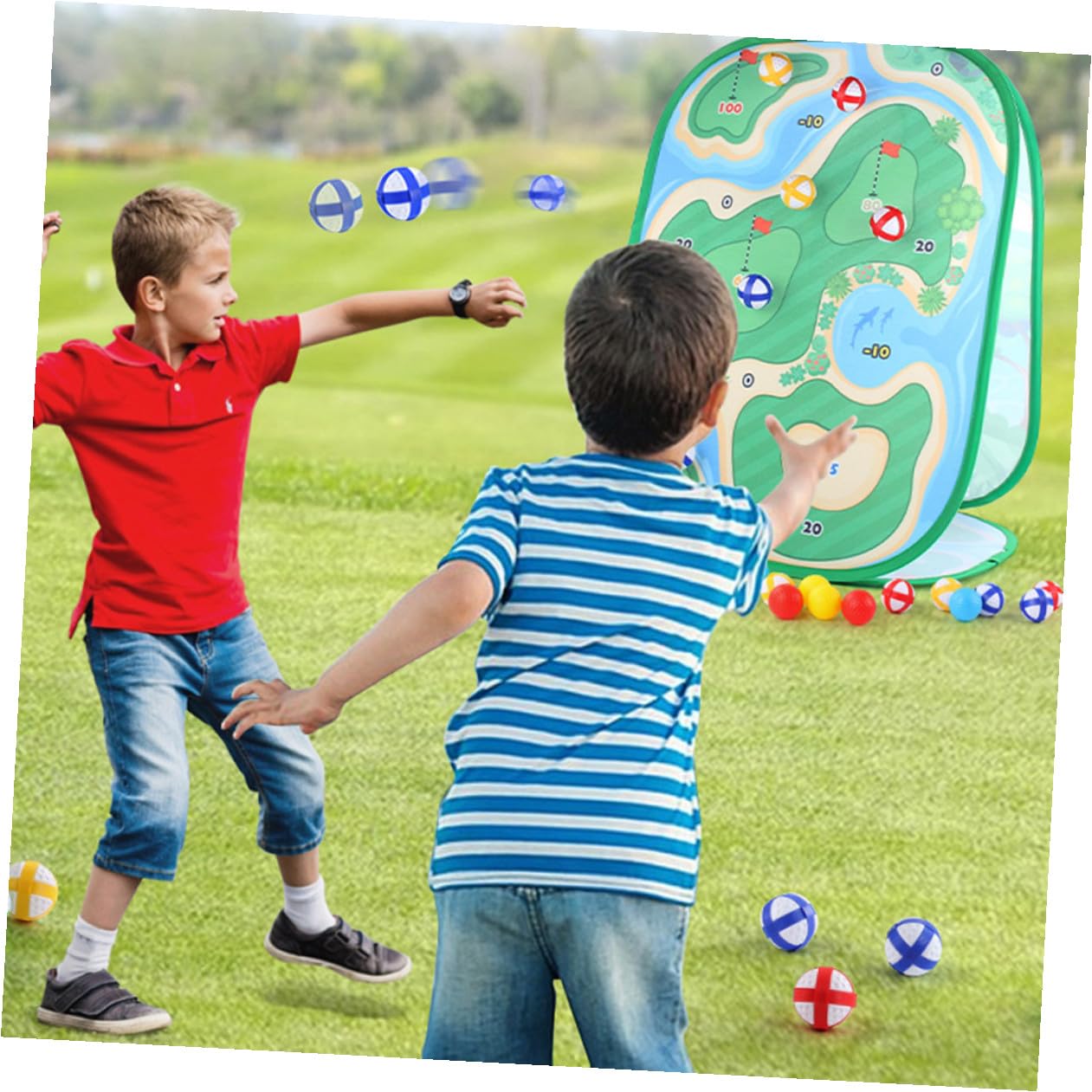 UPKOCH Set da Golf per Ragazzo Ragazza Tappetino da Gioco Portatile e Sacchetti da Lancio, Giocattolo Sportivo per Attività Genitori-figli Indoor e Outdoor, Stimolazione Abilità