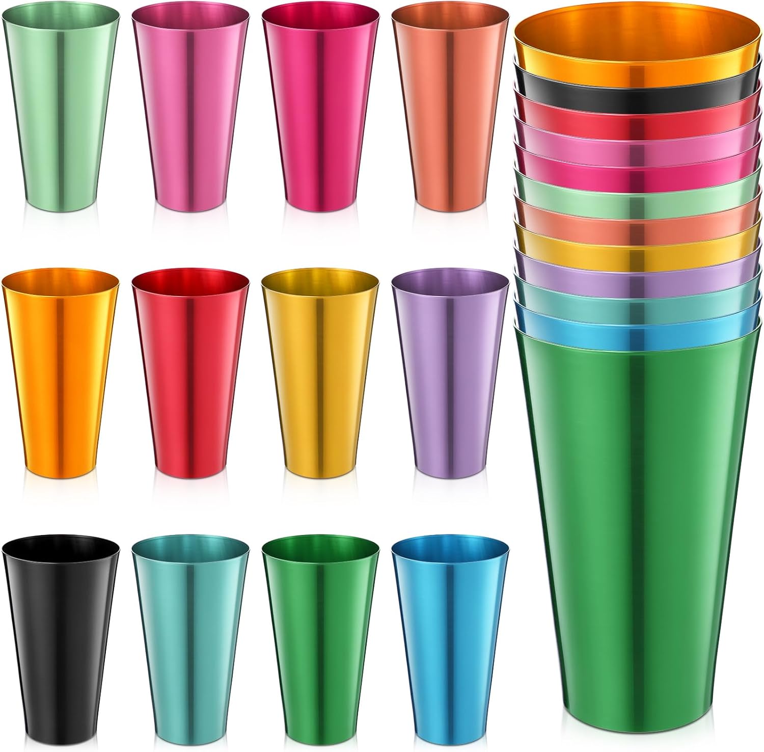 Amazon.com | Zhehao 12 Pcs Aluminum Tumblers Cup for Drink 18.6 oz ...